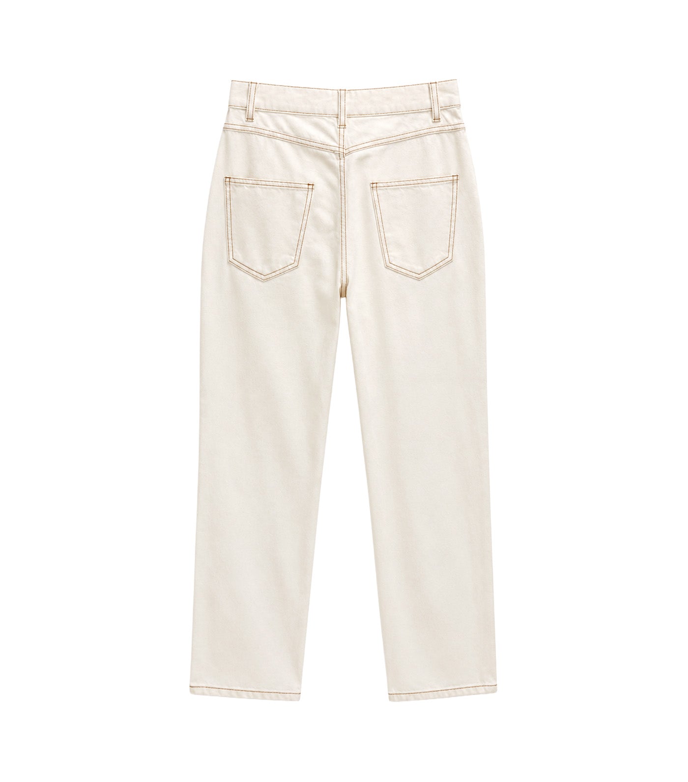 Contrast Stitch Denim Pant Ecru