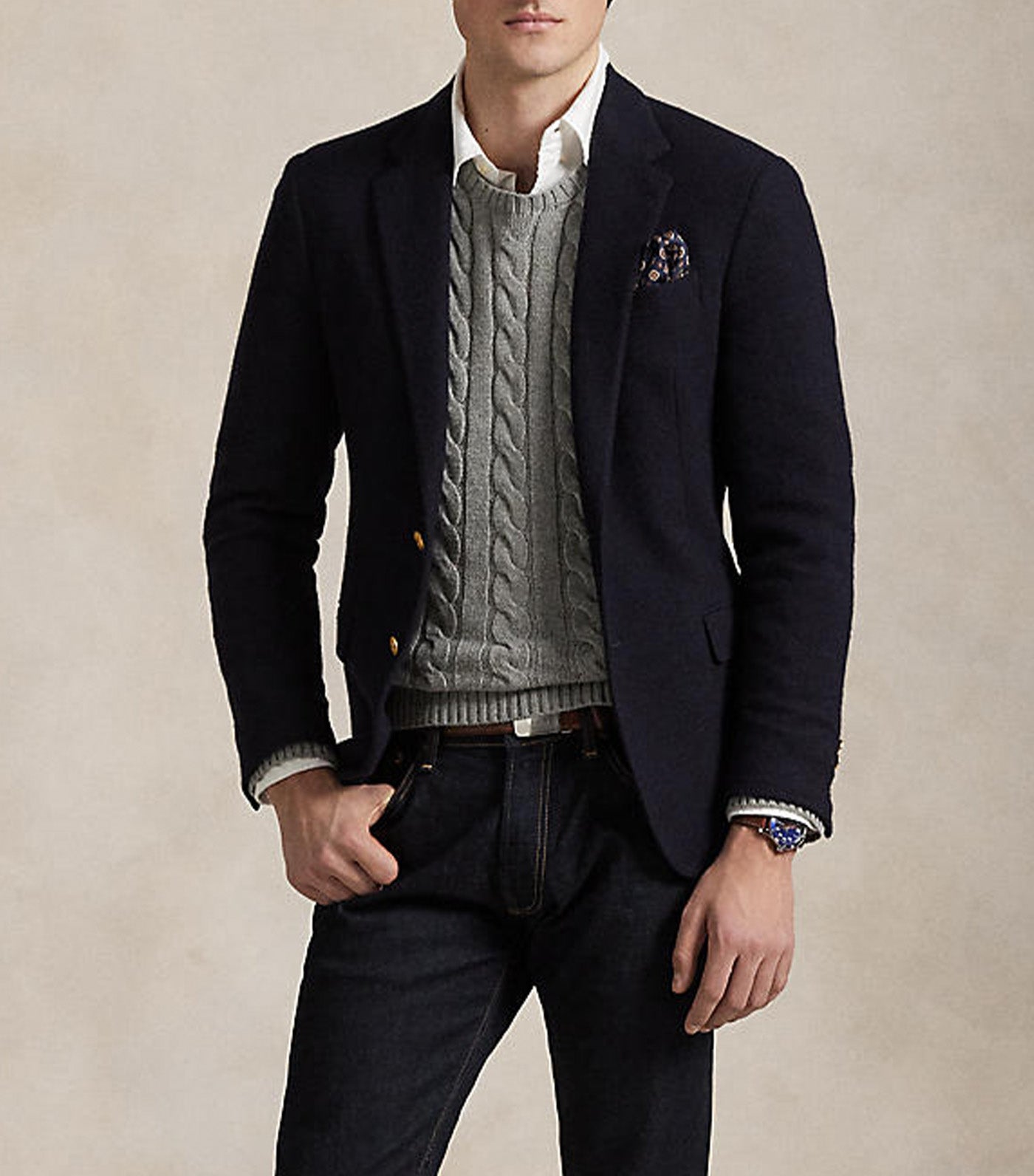 Men's Cable-Knit Cotton Sweater