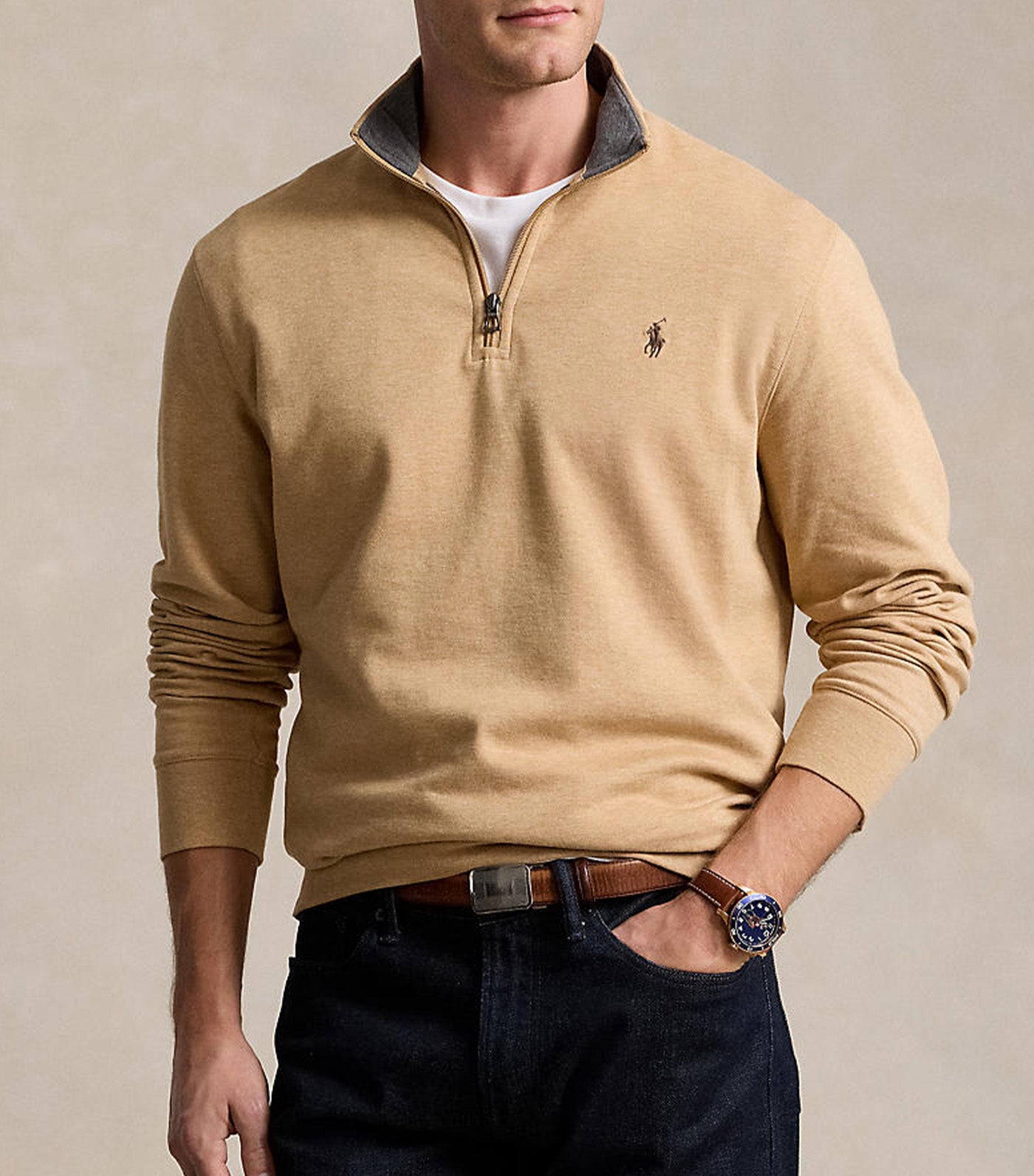 Luxury Jersey Quarter-Zip Pullover