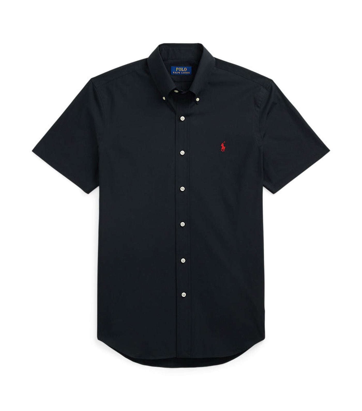 Custom Fit Stretch Poplin Shirt Black