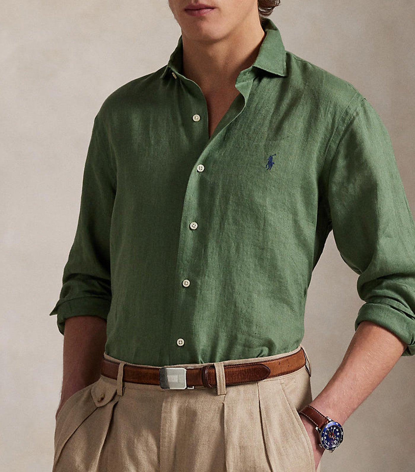 Custom Fit Linen Shirt Fatigue