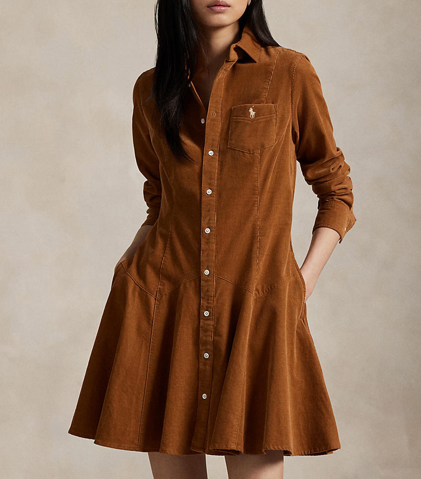 Cotton Corduroy Short Dress
