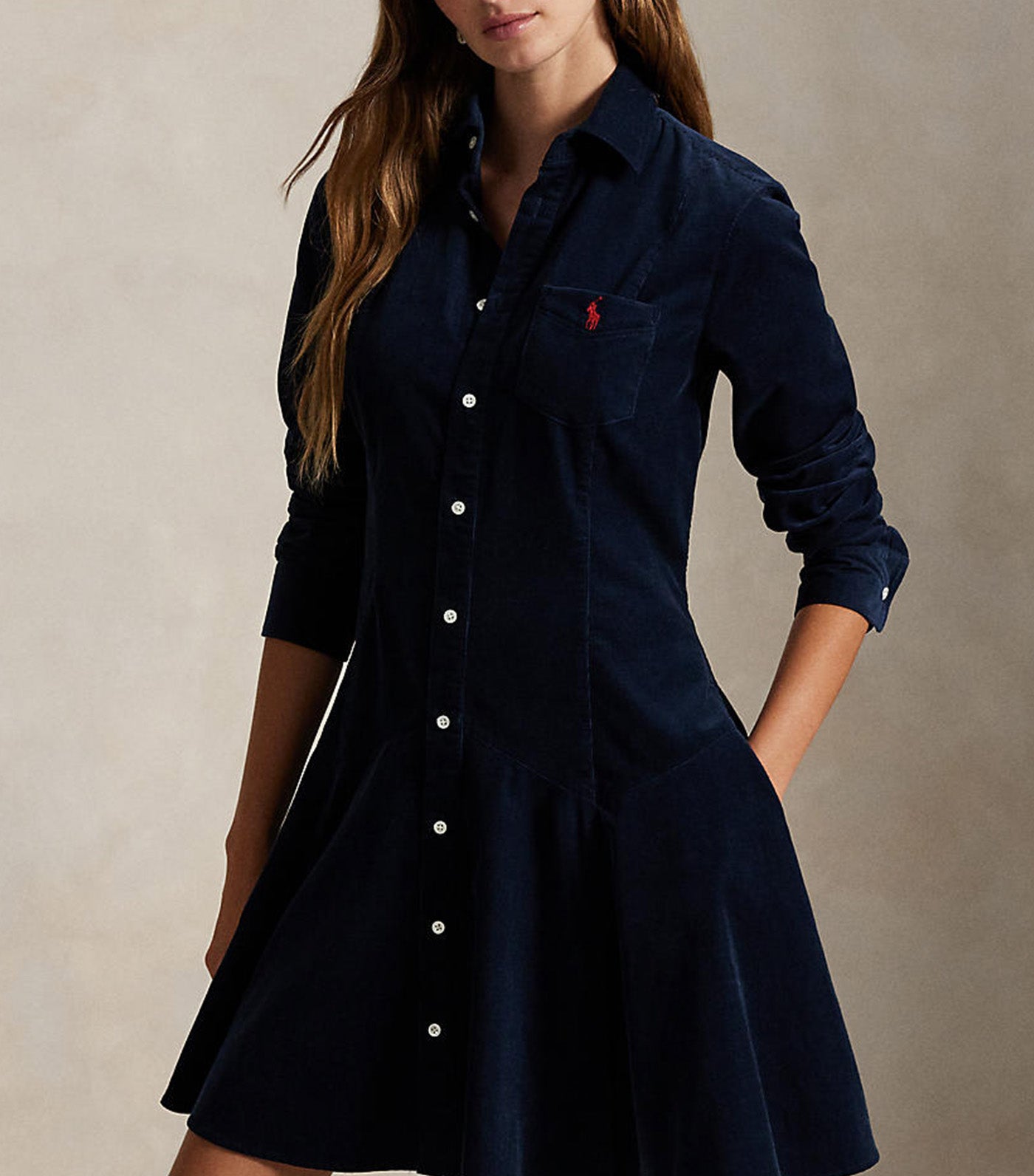 Cotton Corduroy Short Dress