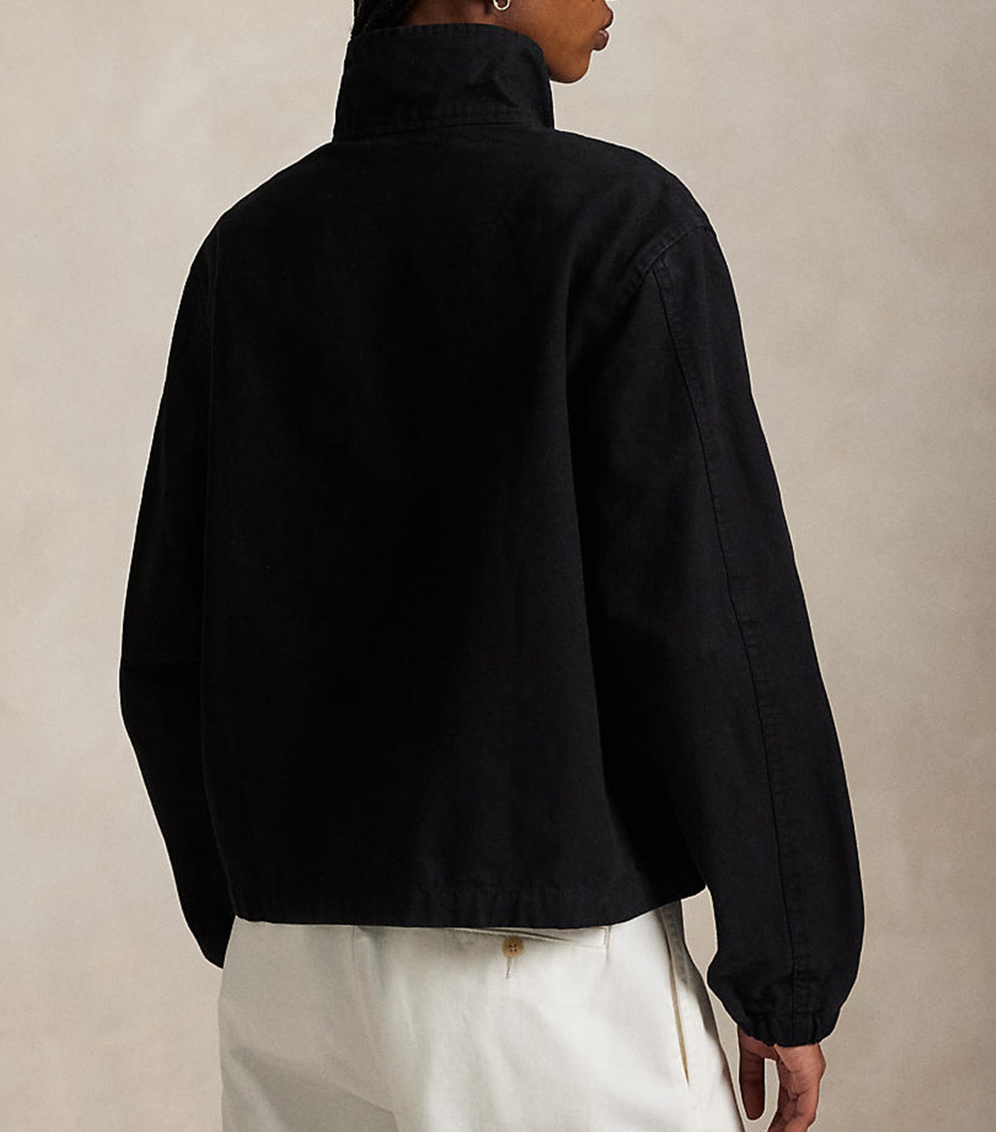 Cotton Canvas Jacket Polo Black