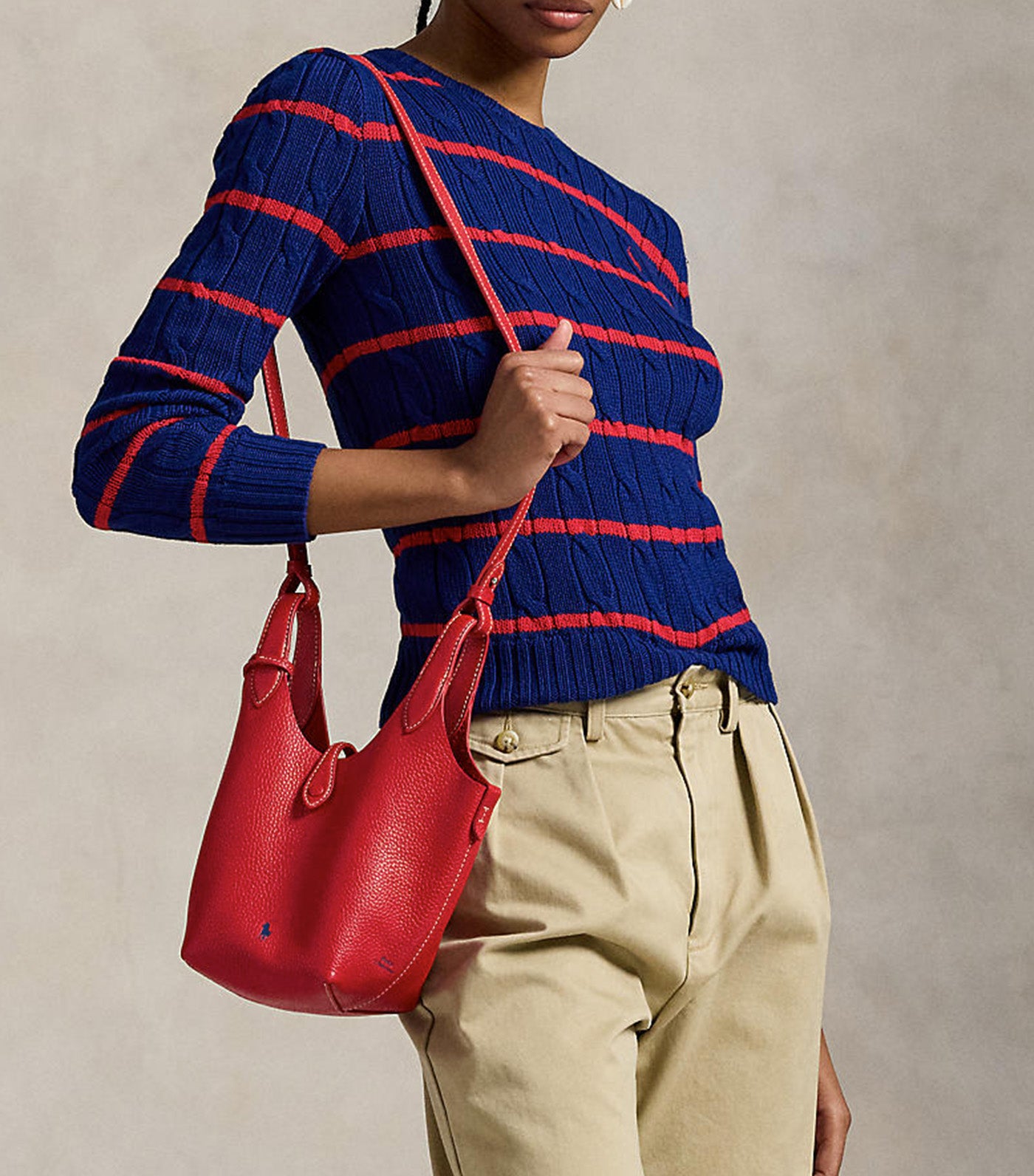 Striped Cable Knit Sweater Multi