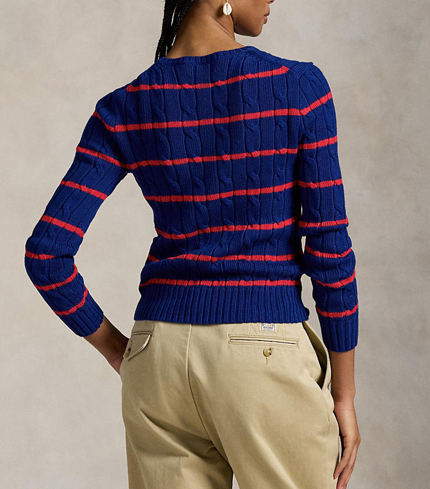 Striped Cable Knit Sweater Multi
