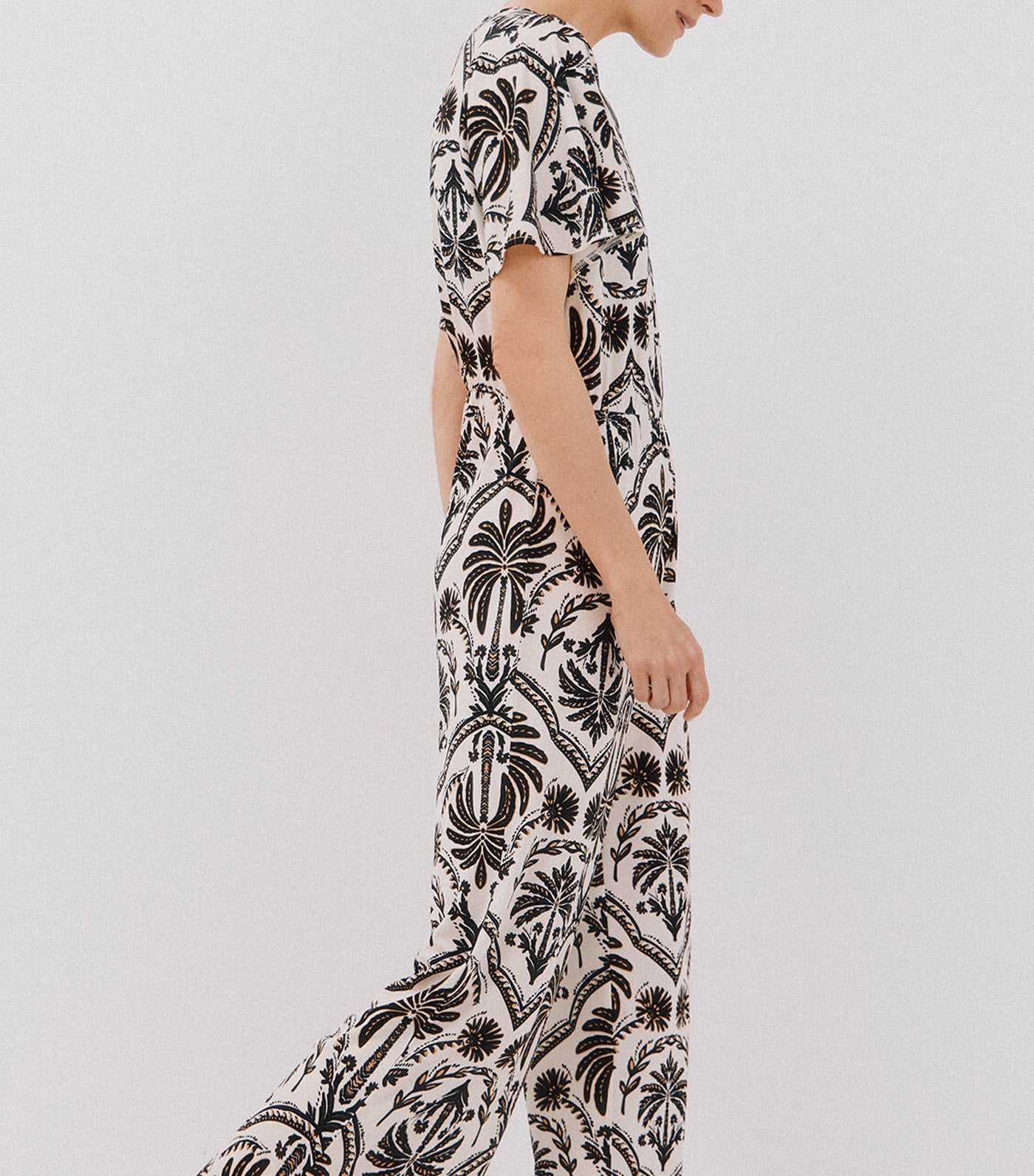 Printed Jumpsuit White