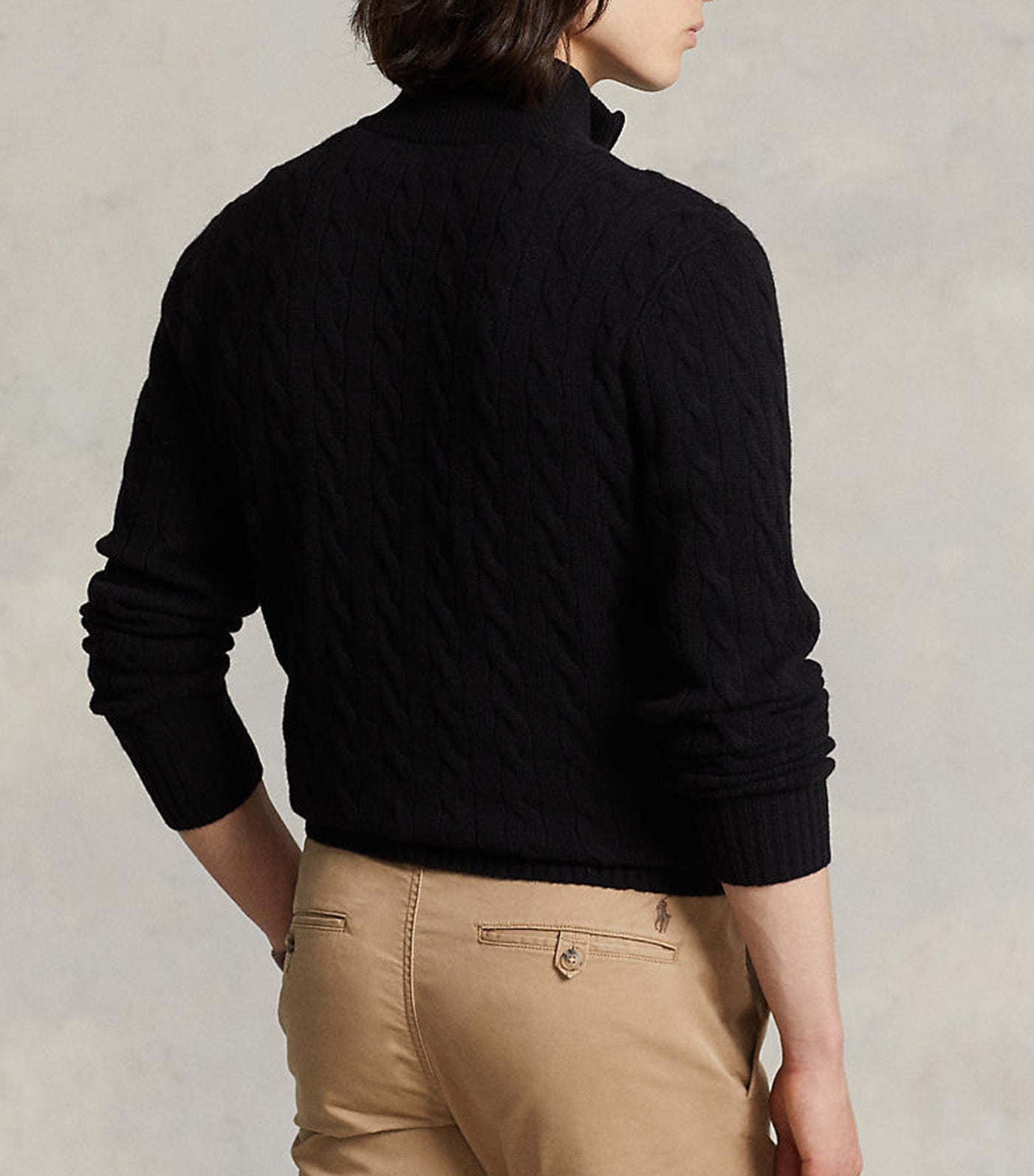 Cable-Knit Wool-Cashmere Sweater Black