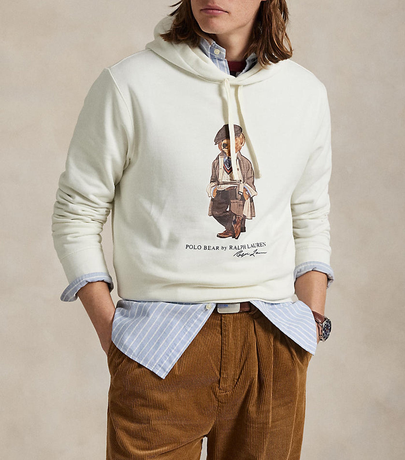 Men's Polo Bear Fleece Hoodie