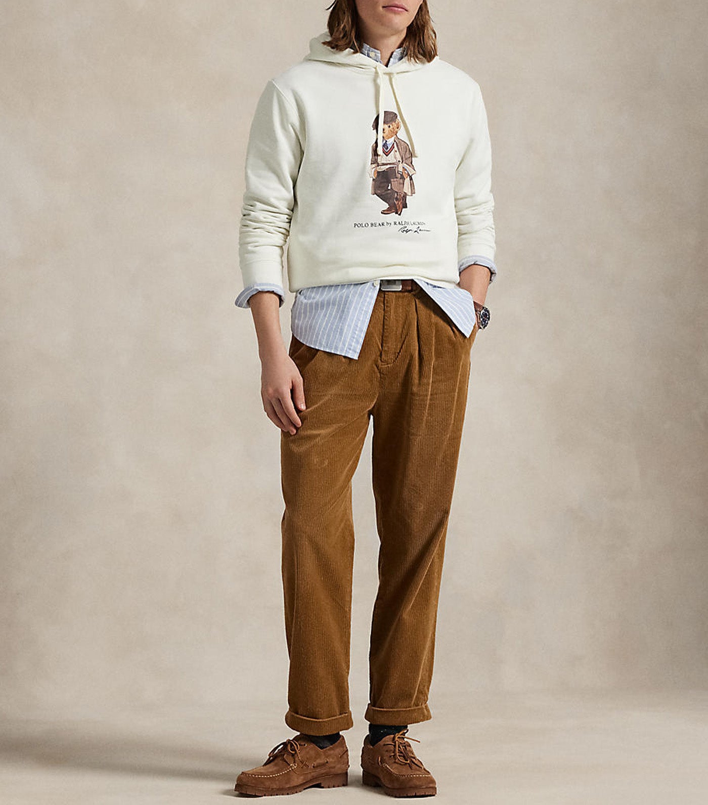 Men's Polo Bear Fleece Hoodie