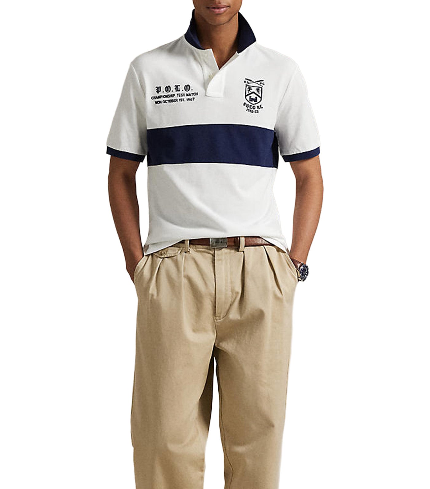 Mesh Graphic Polo White