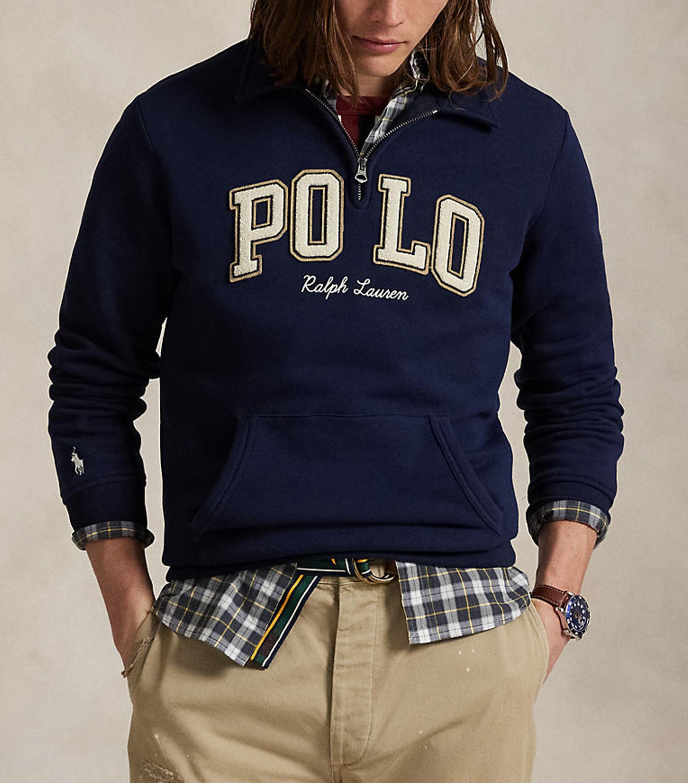 Logo Fleece Collared Sweatshirt