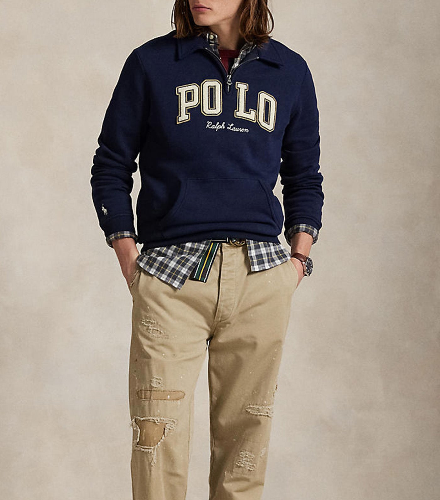 Logo Fleece Collared Sweatshirt