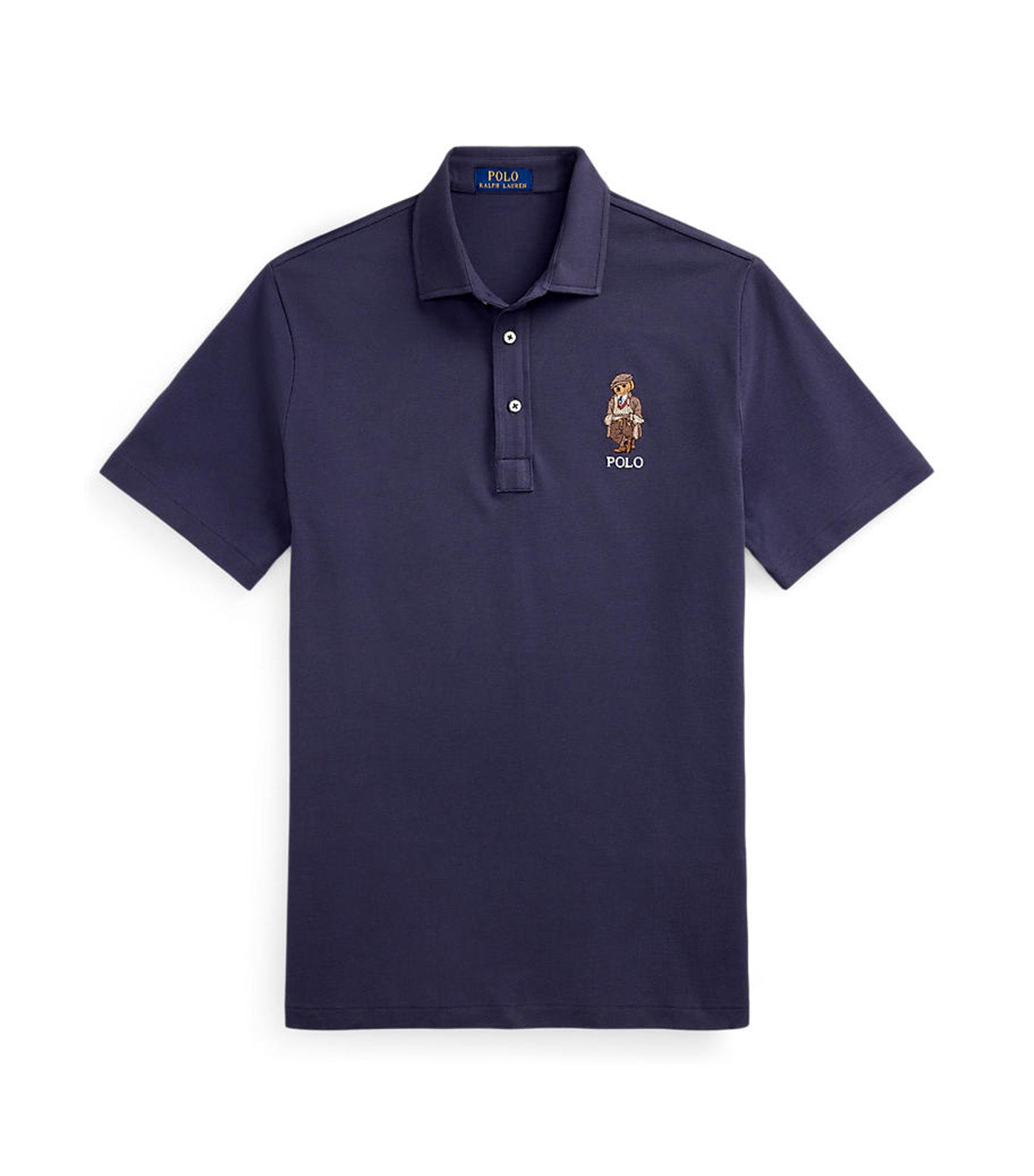 Custom Slim Fit Polo Bear Mesh Polo Shirt Blue