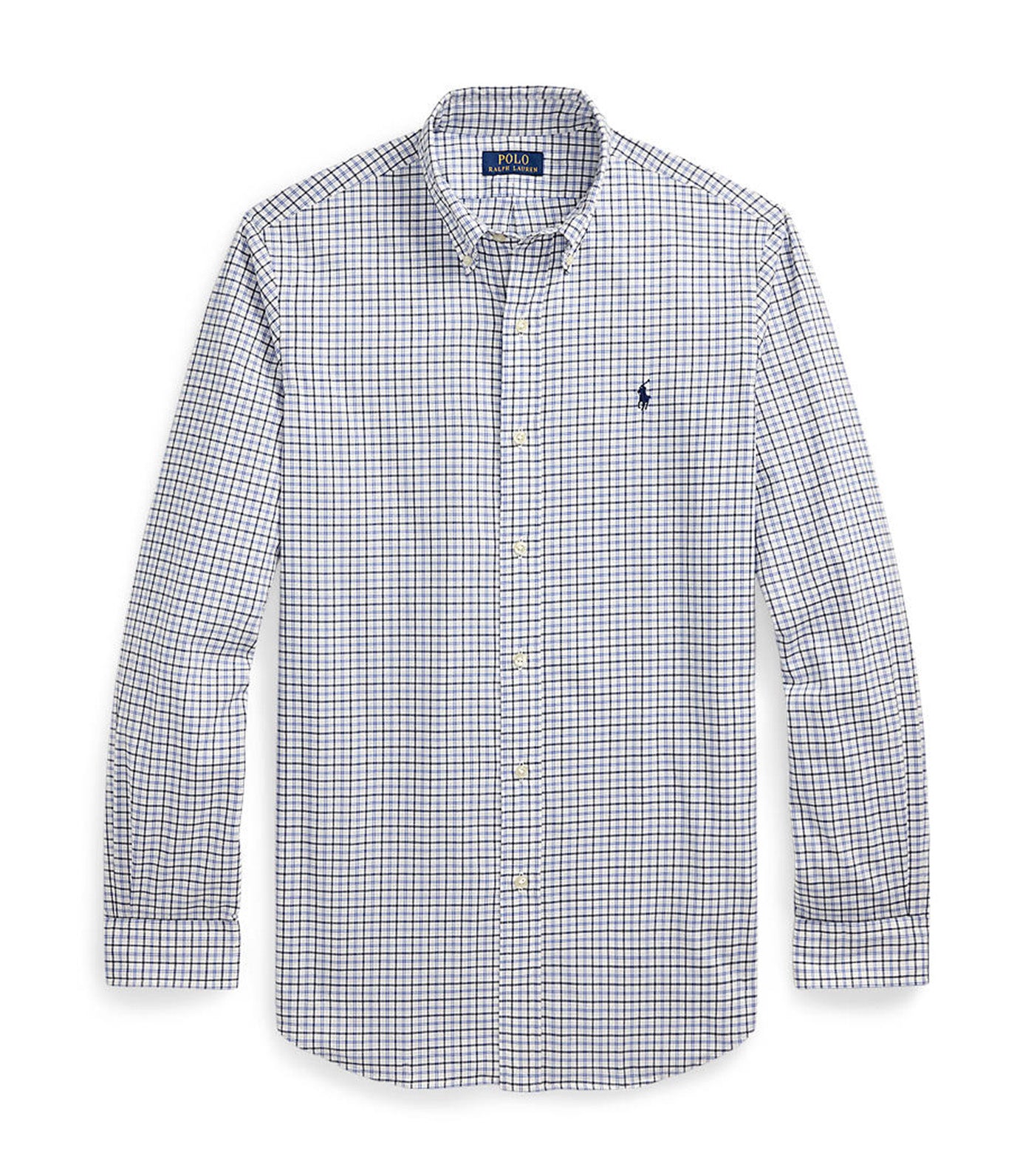 Custom Fit Plaid Twill Shirt Blue