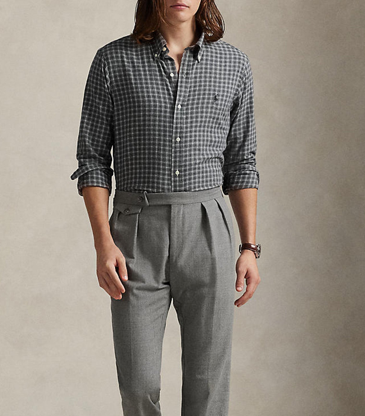 Classic Fit Plaid Twill Shirt