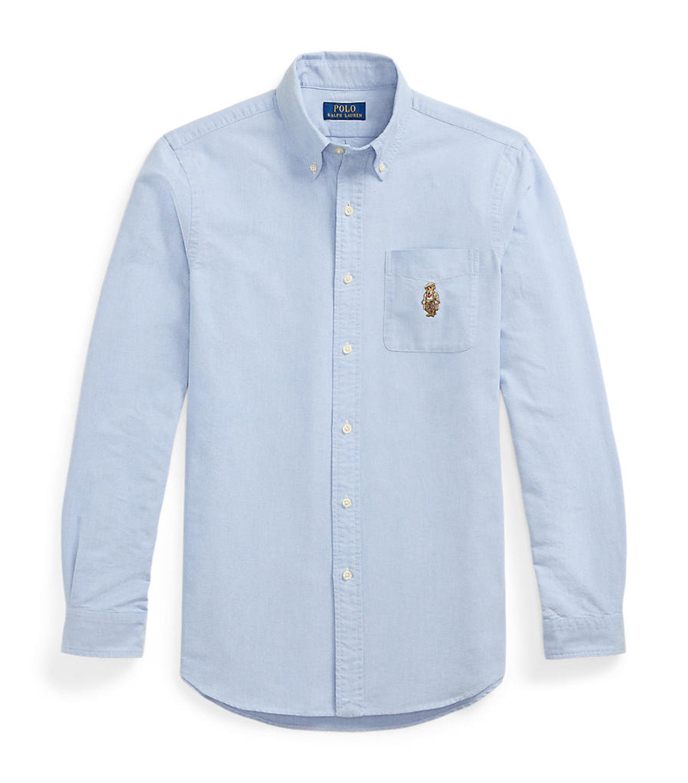 Custom Fit Polo Bear Oxford Shirt Blue