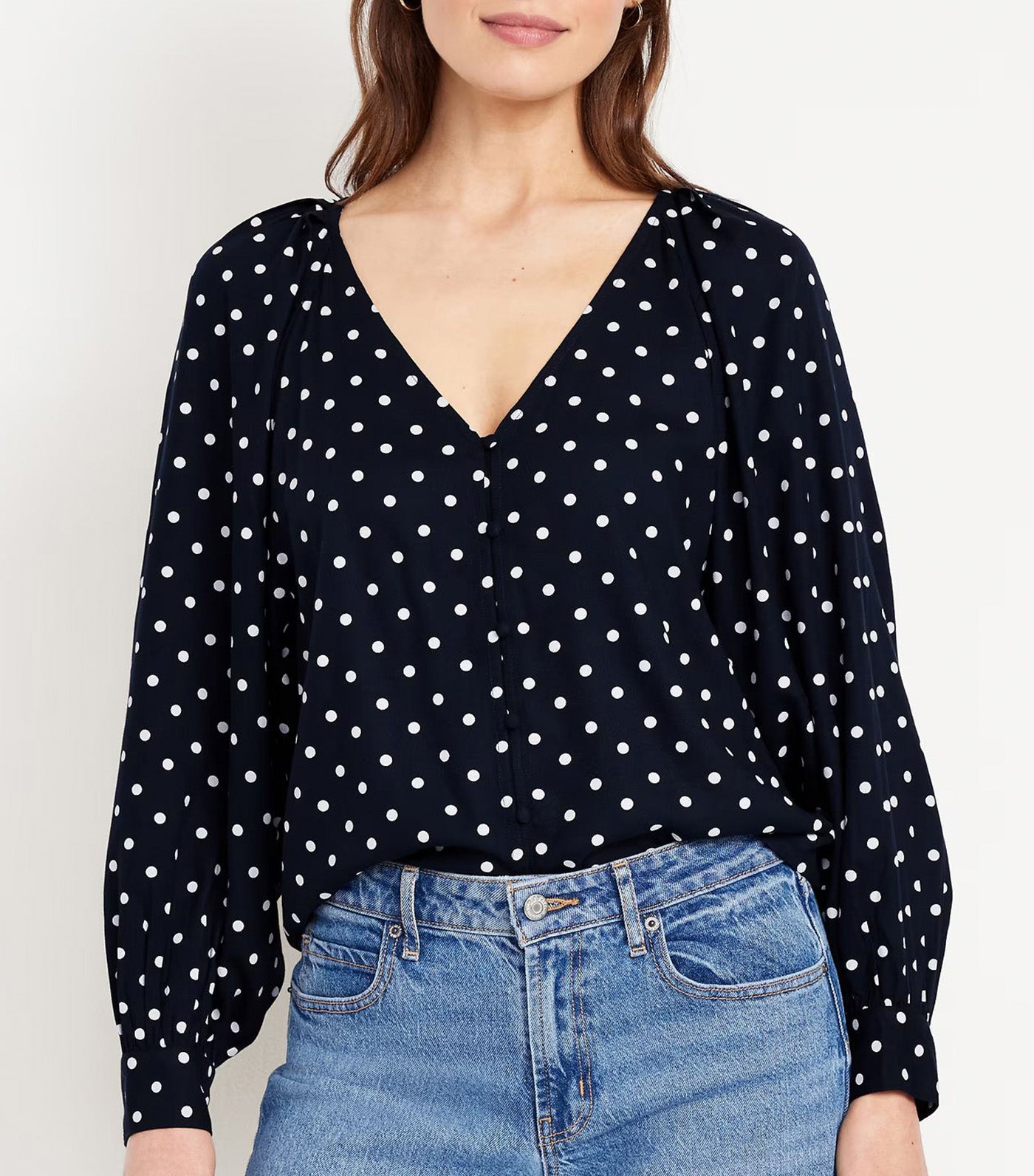 Crepe Button-Down Top
