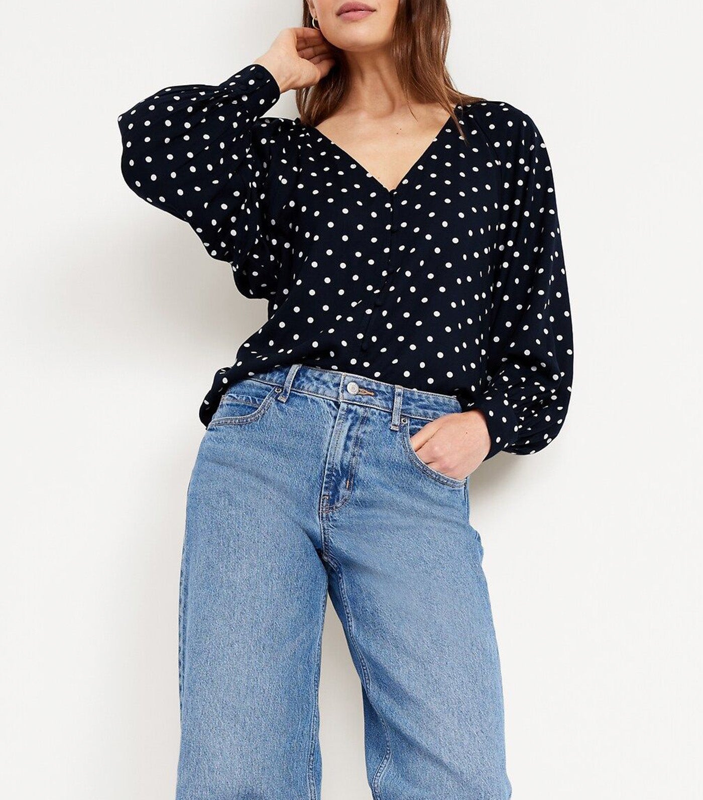 Crepe Button-Down Top