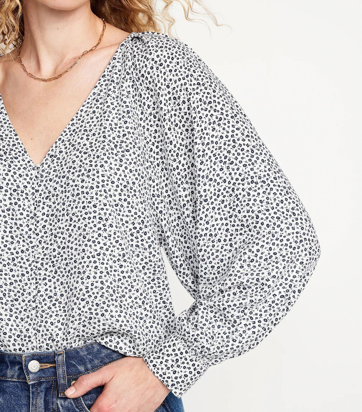 Crepe Button-Down Top