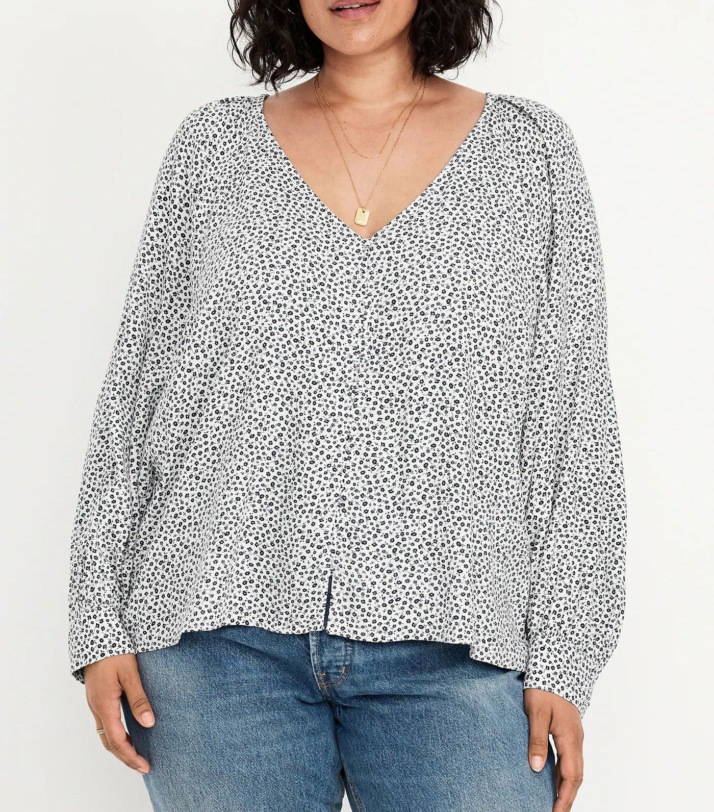 Crepe Button-Down Top