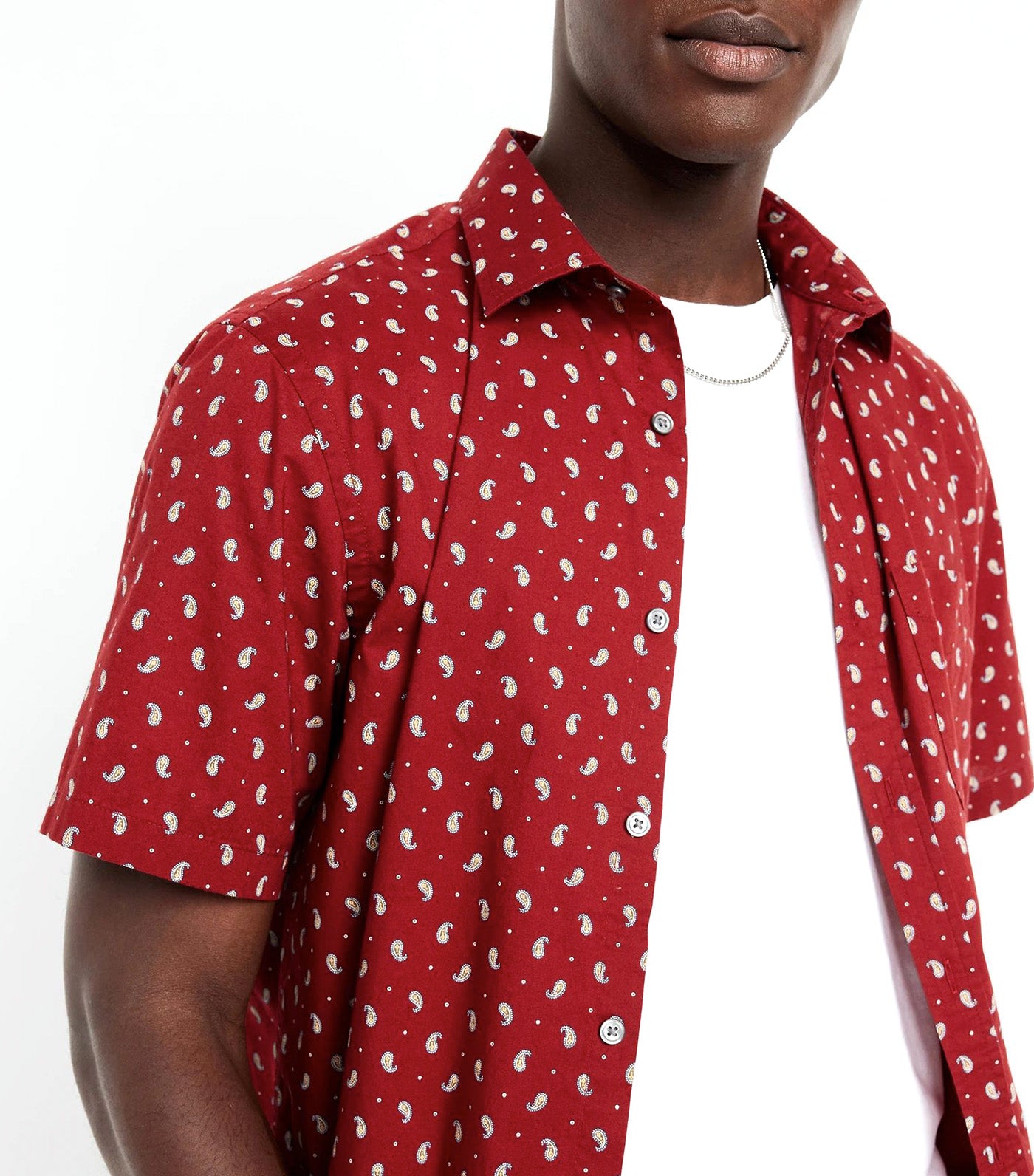 Old Navy Classic Fit Printed Everyday Shirt Red Paisley