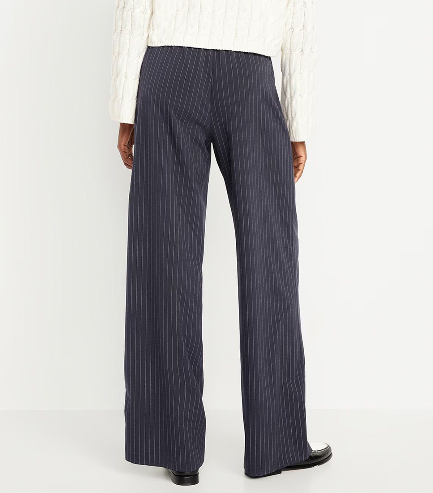 High-Waisted Billie Pinstripe Wide-Leg Trouser