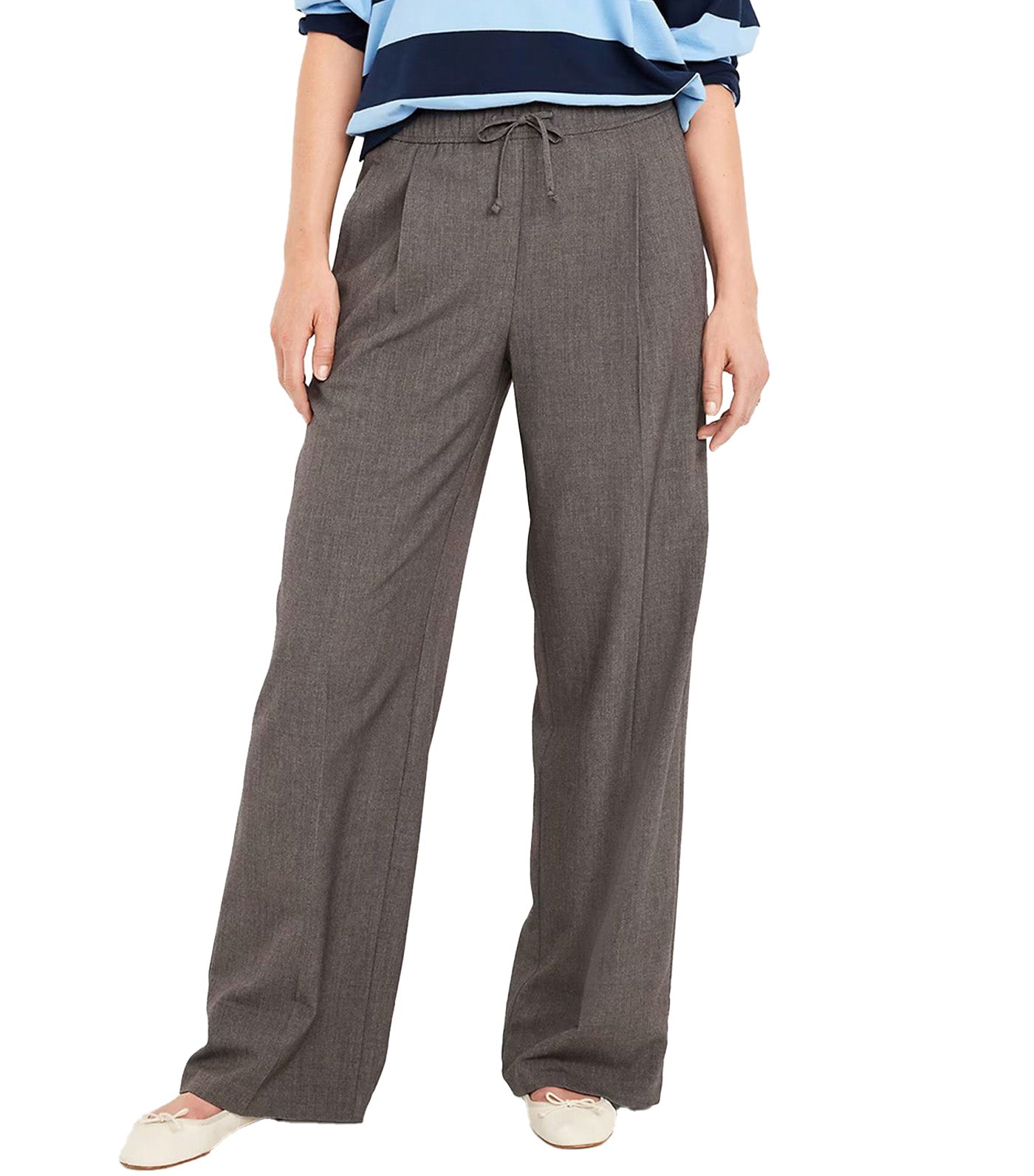 High-Waisted Billie Pinstripe Wide-Leg Trouser