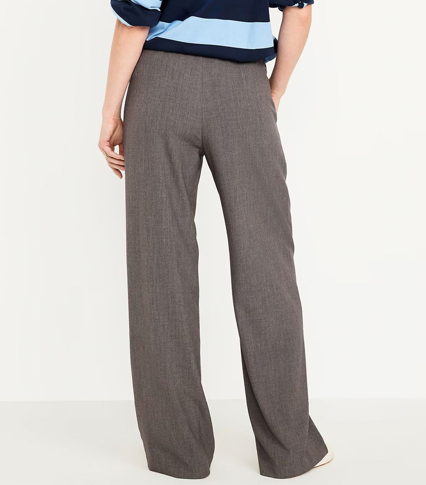 High-Waisted Billie Pinstripe Wide-Leg Trouser