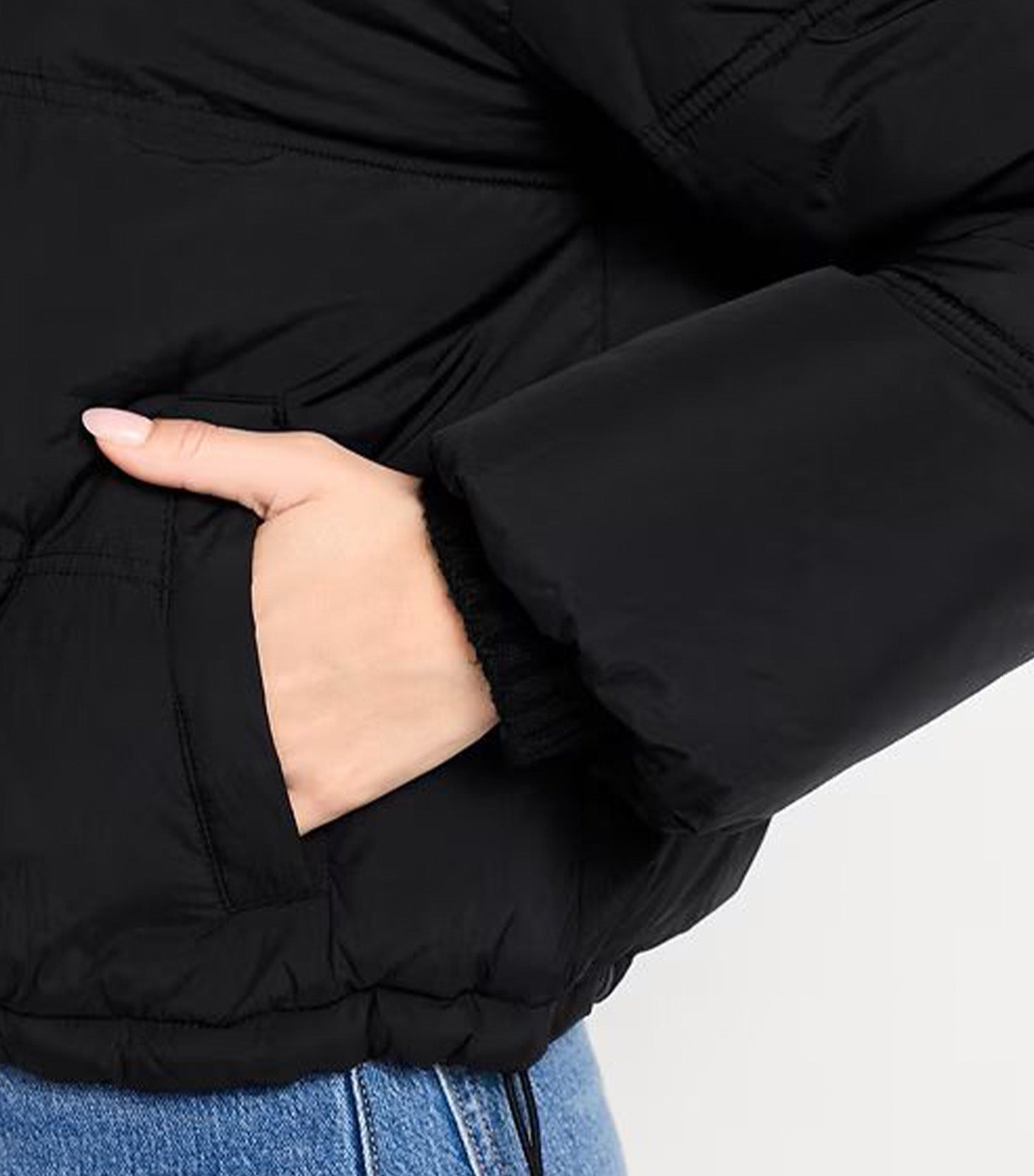 Old Navy Water-Resistant Nylon Puffer Jacket Black Jack