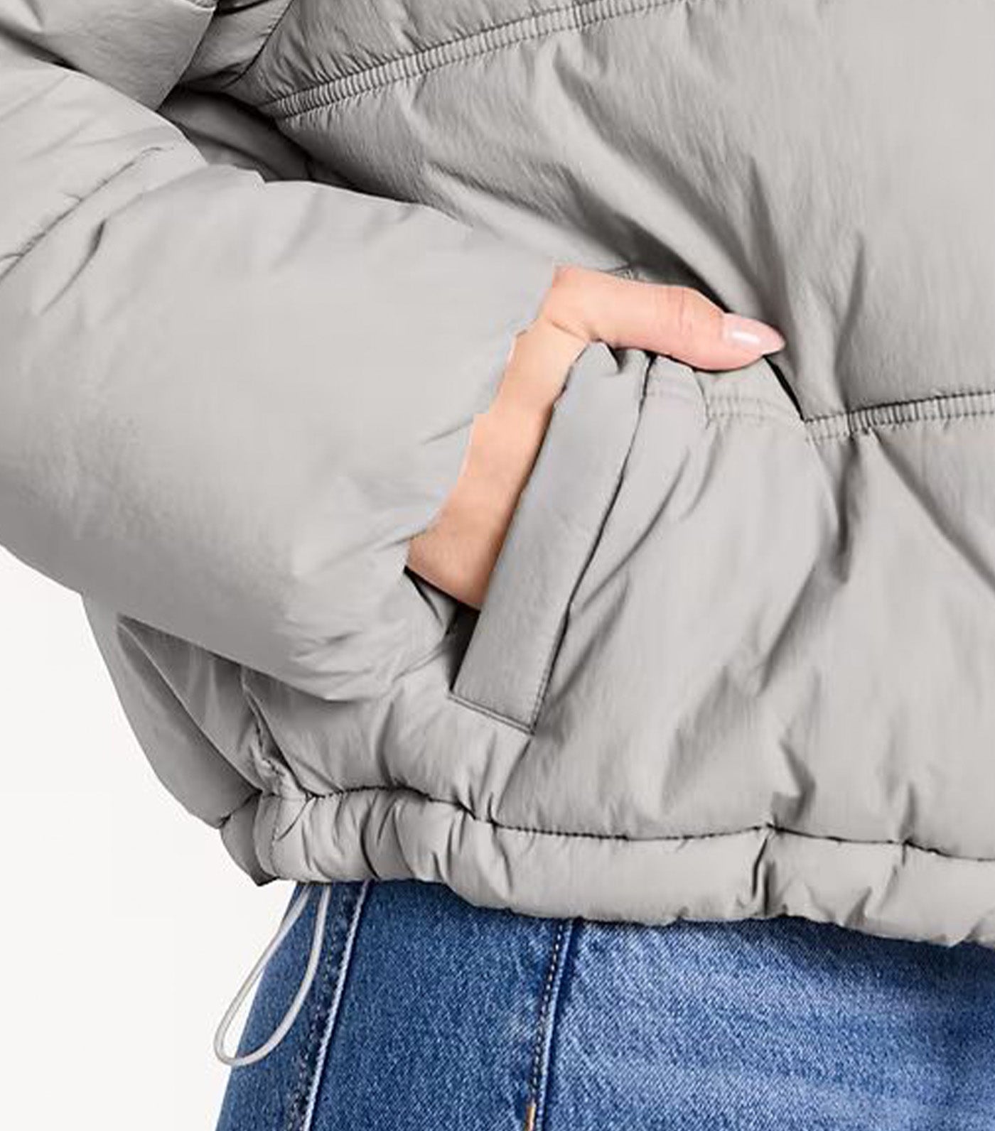 Old Navy Water-Resistant Nylon Puffer Jacket Polished Concrete