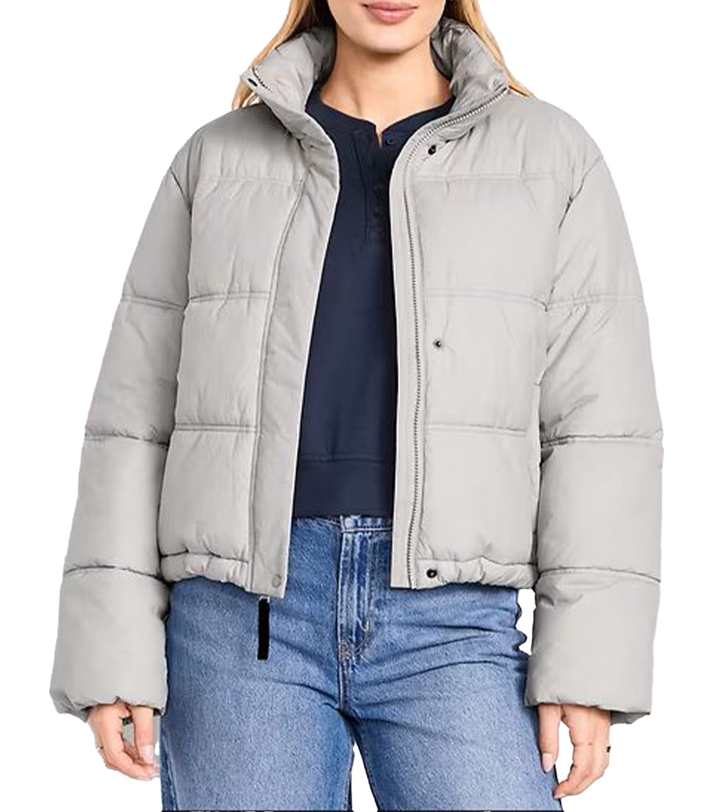 Old Navy Water-Resistant Nylon Puffer Jacket Polished Concrete