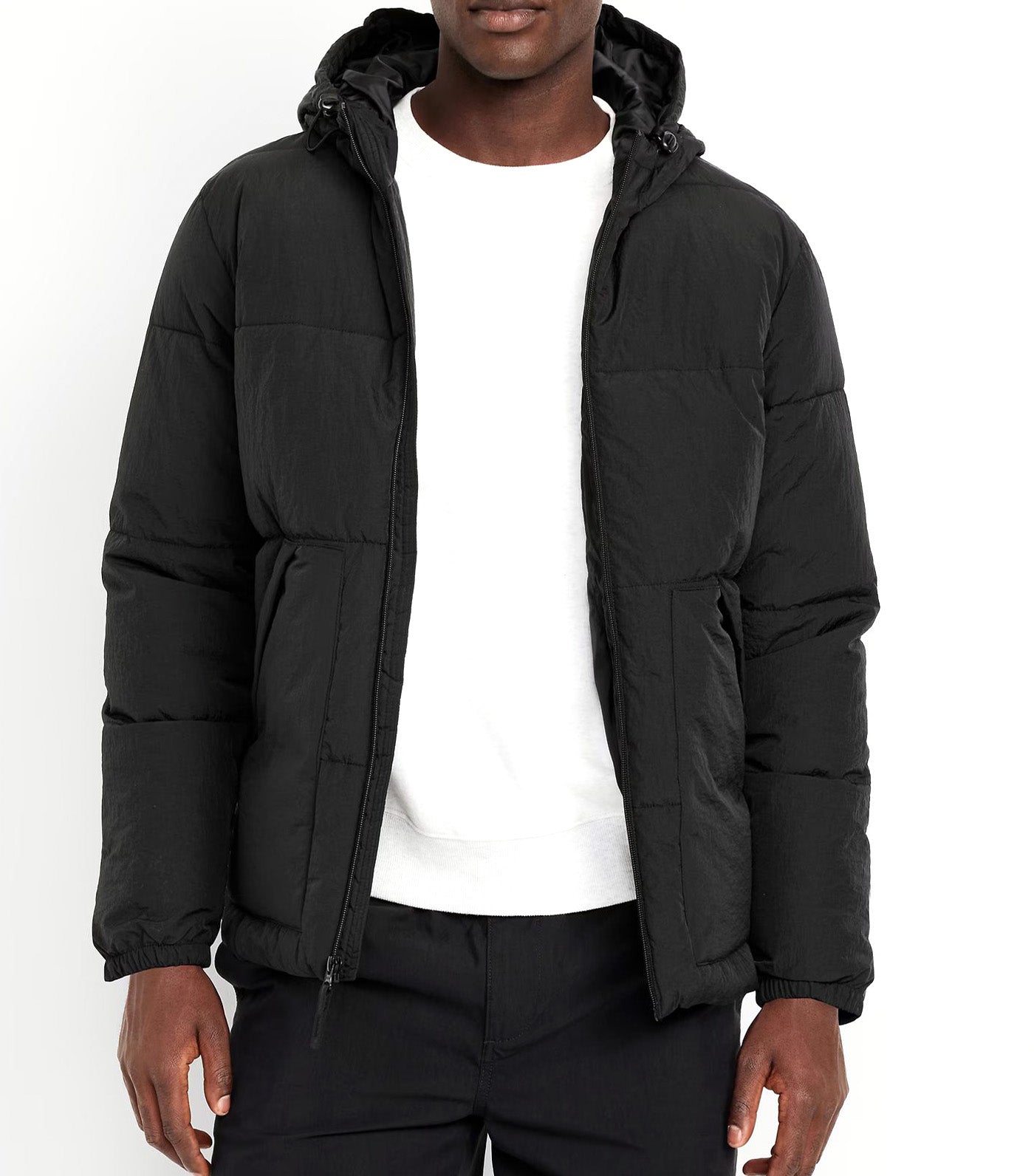 Old Navy Water-Resistant Hooded Puffer Jacket Black Jack