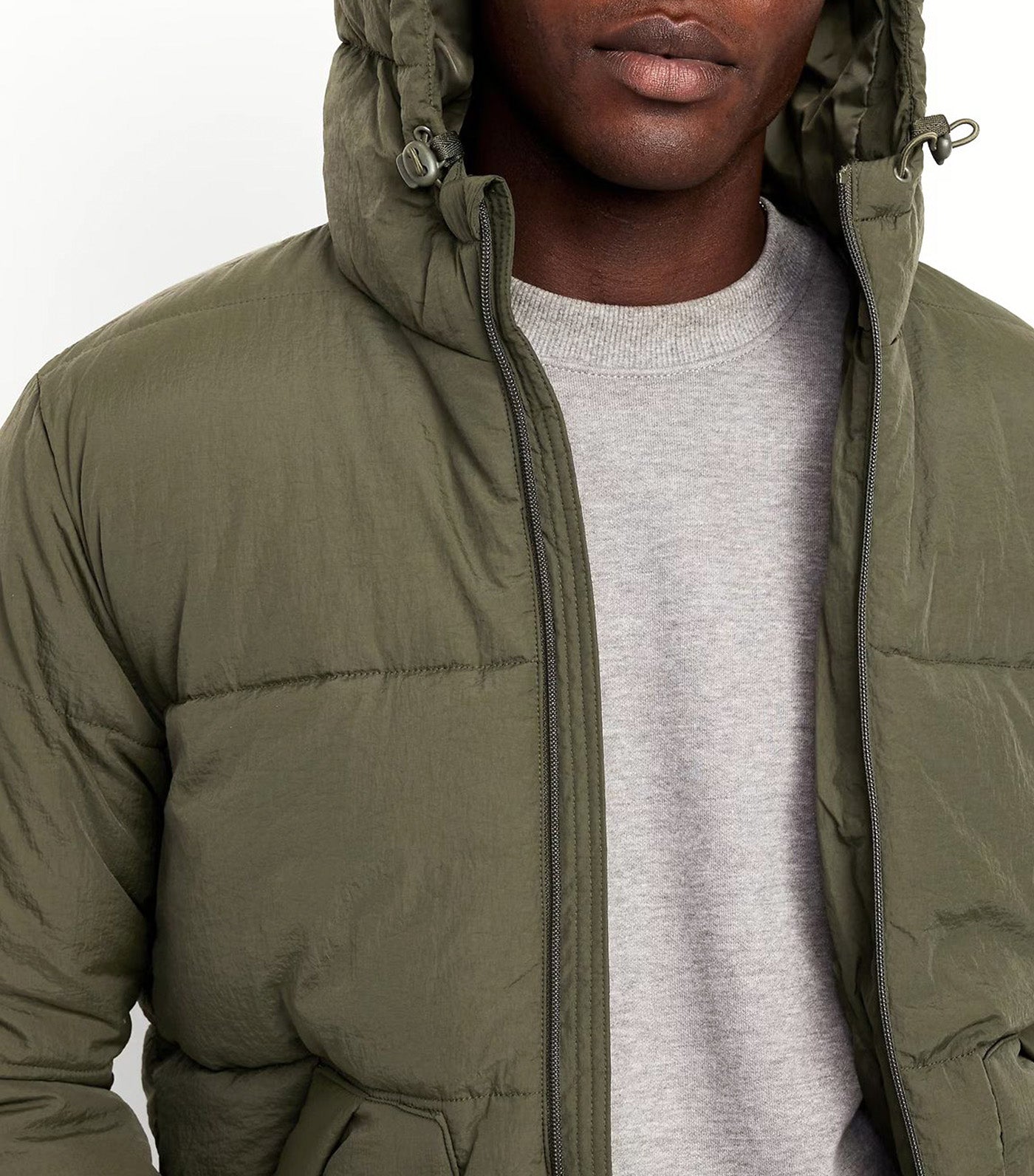 Old Navy Water-Resistant Hooded Puffer Jacket Heritage Green