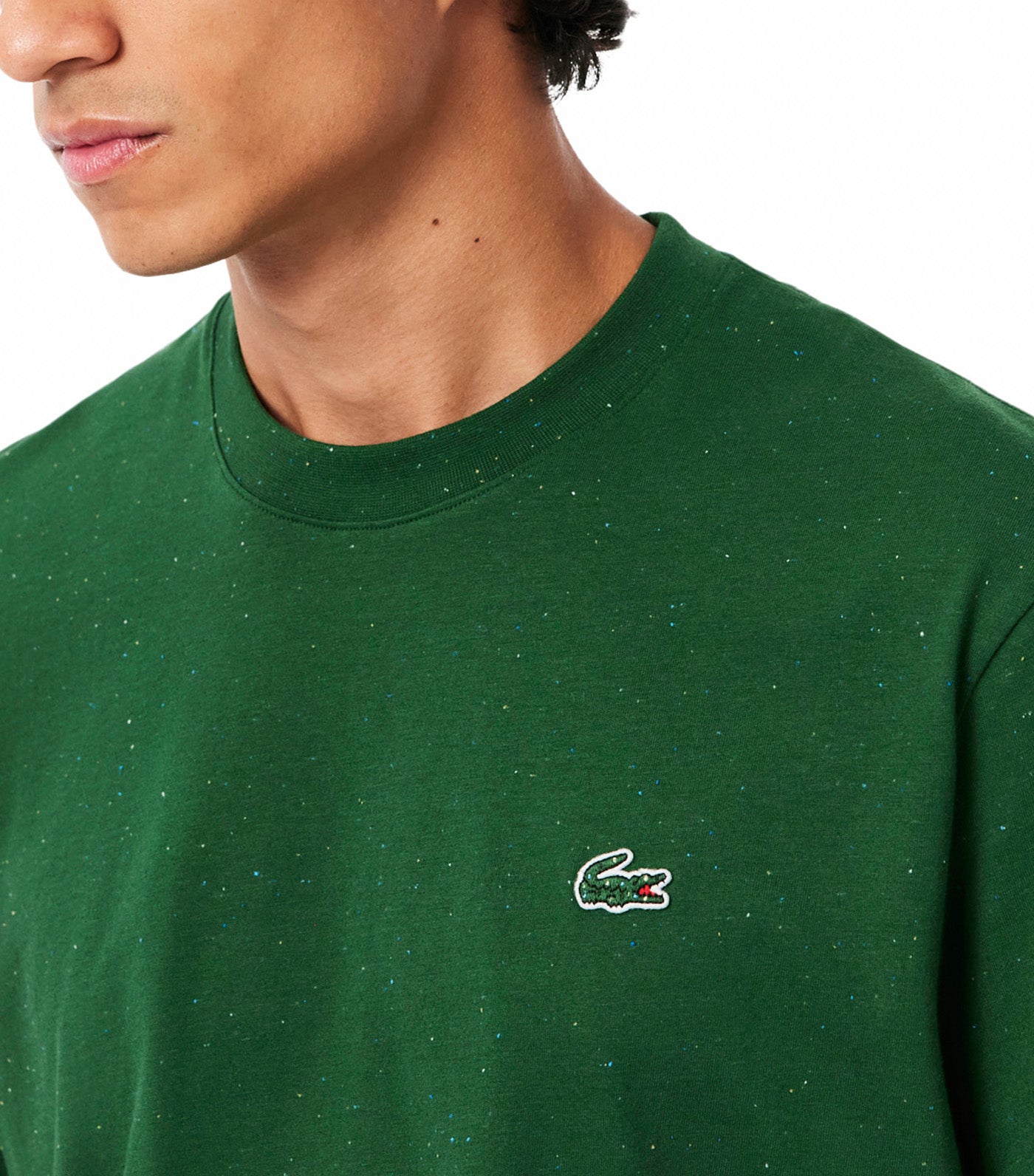 Slub Cotton T-Shirt Bitume Neps