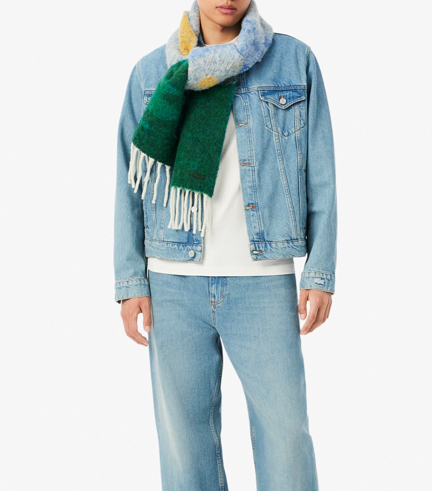 Lacoste Heavy Jersey Landscape Crocodile T-Shirt Flour