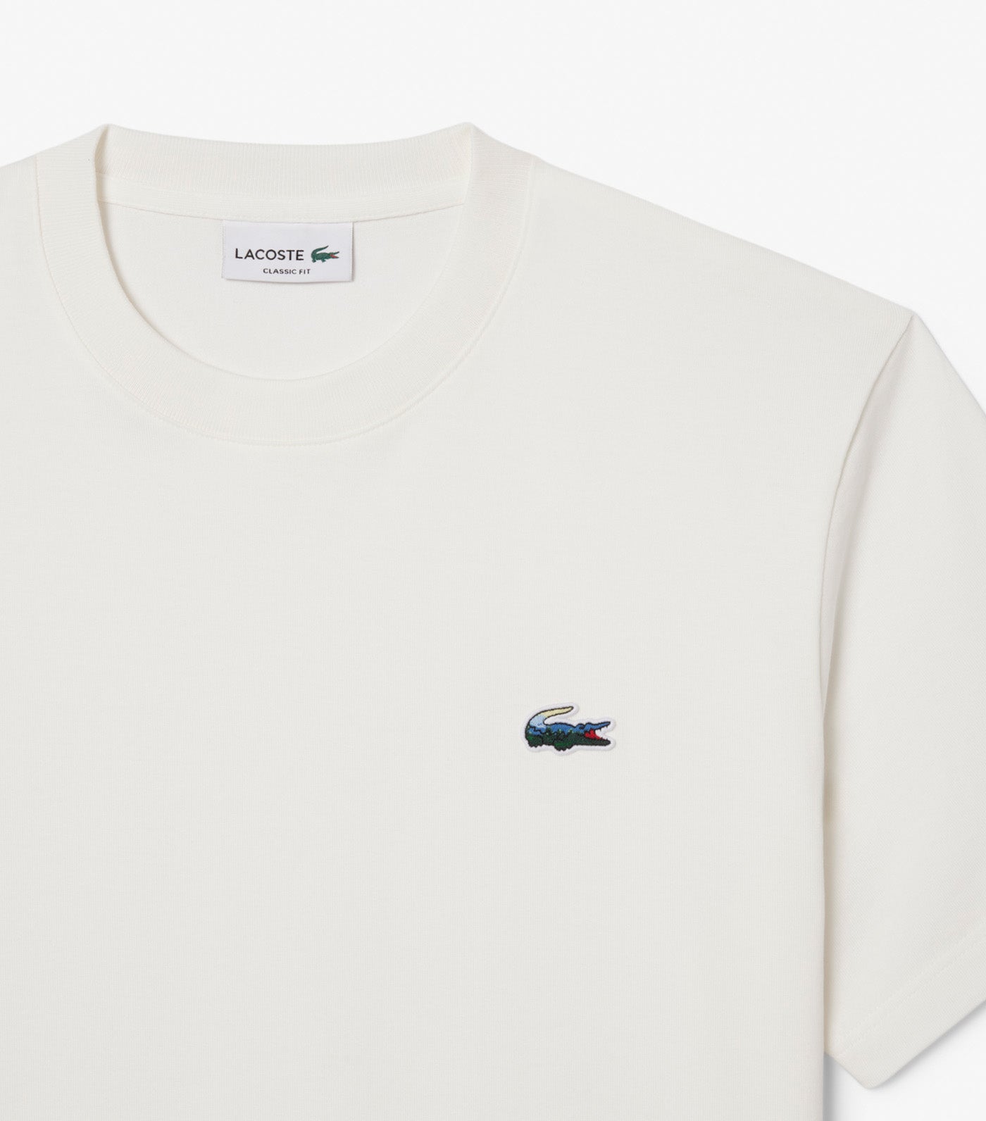 Lacoste Heavy Jersey Landscape Crocodile T-Shirt Flour