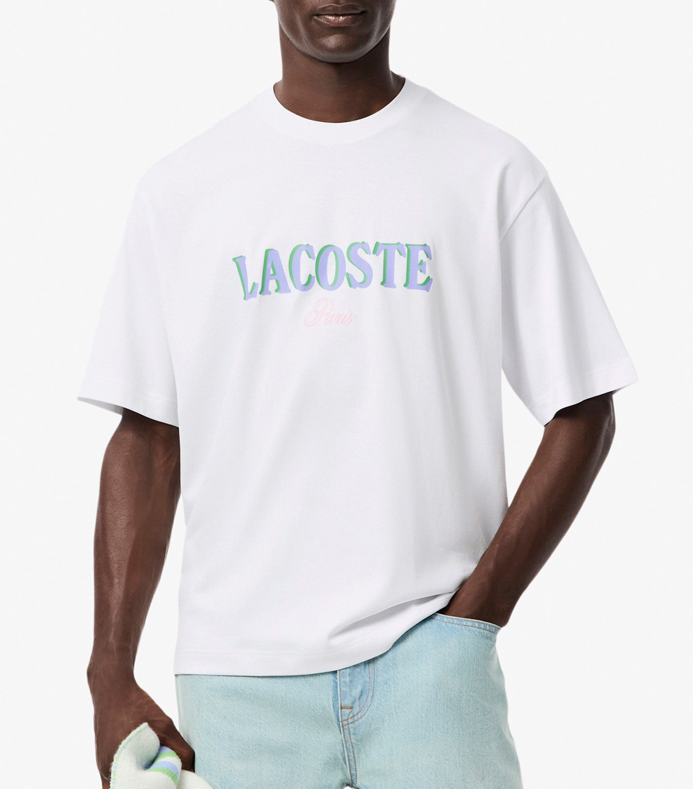 Lacoste Loose Fit Printed Jersey T-Shirt White