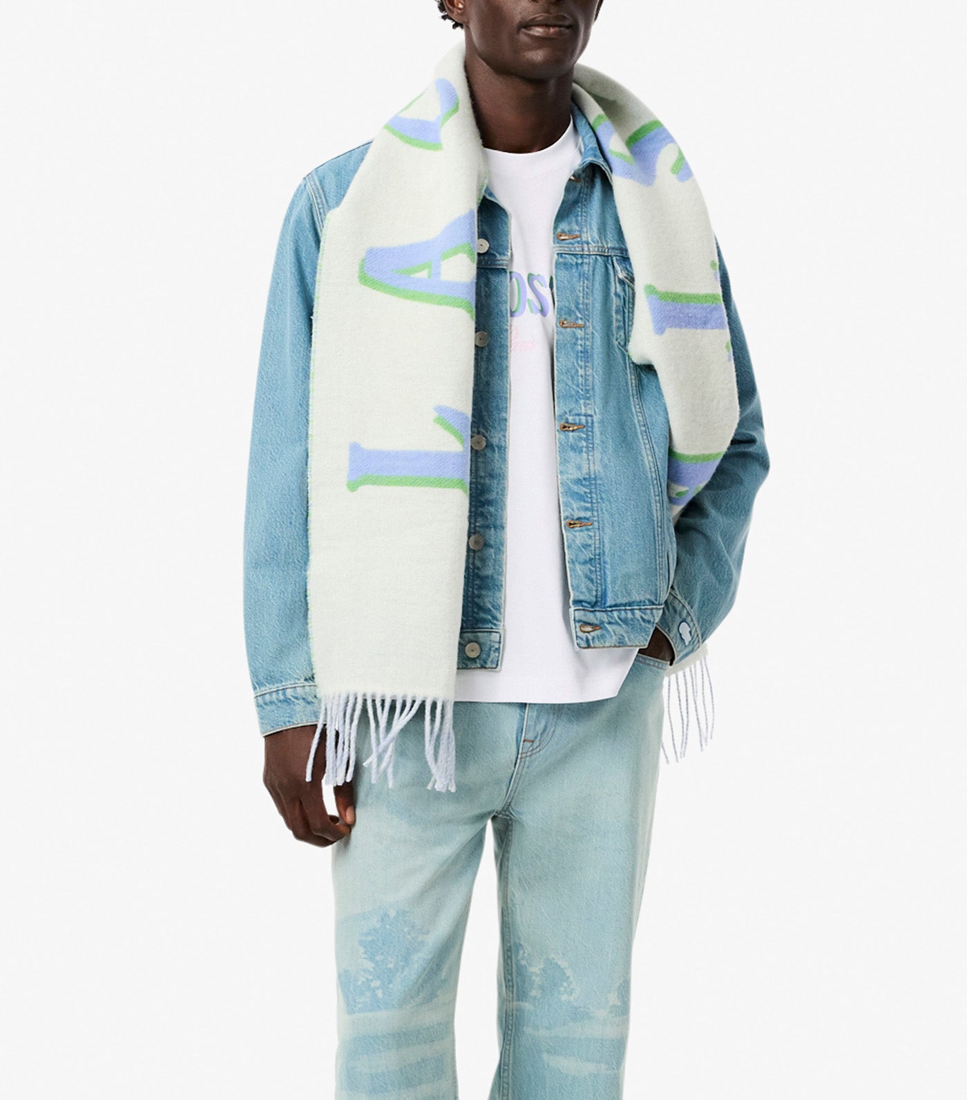 Lacoste Loose Fit Printed Jersey T-Shirt White