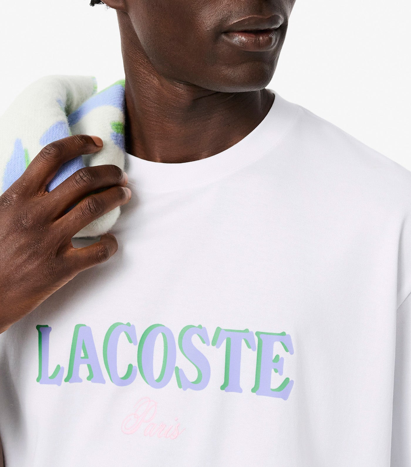 Lacoste Loose Fit Printed Jersey T-Shirt White