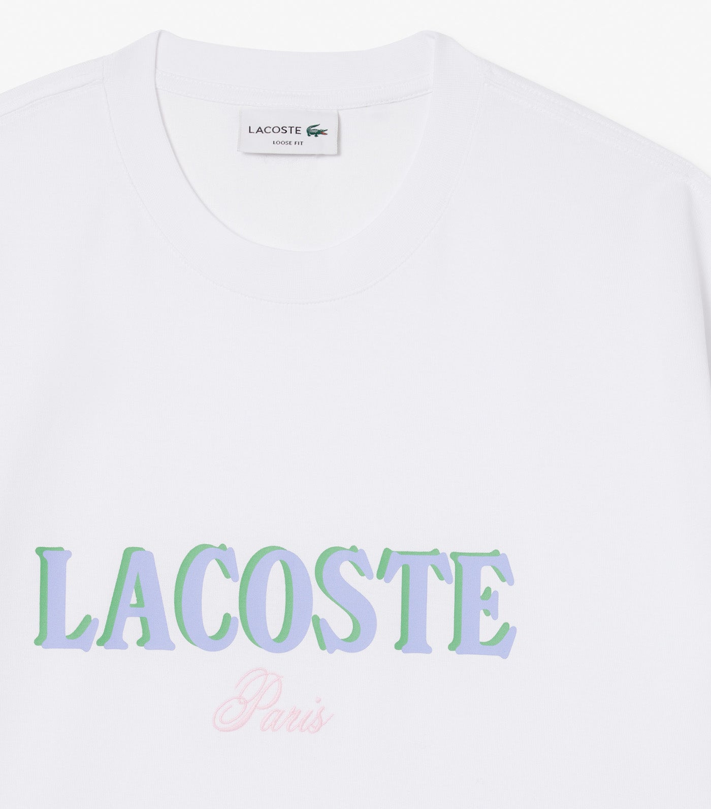 Lacoste Loose Fit Printed Jersey T-Shirt White