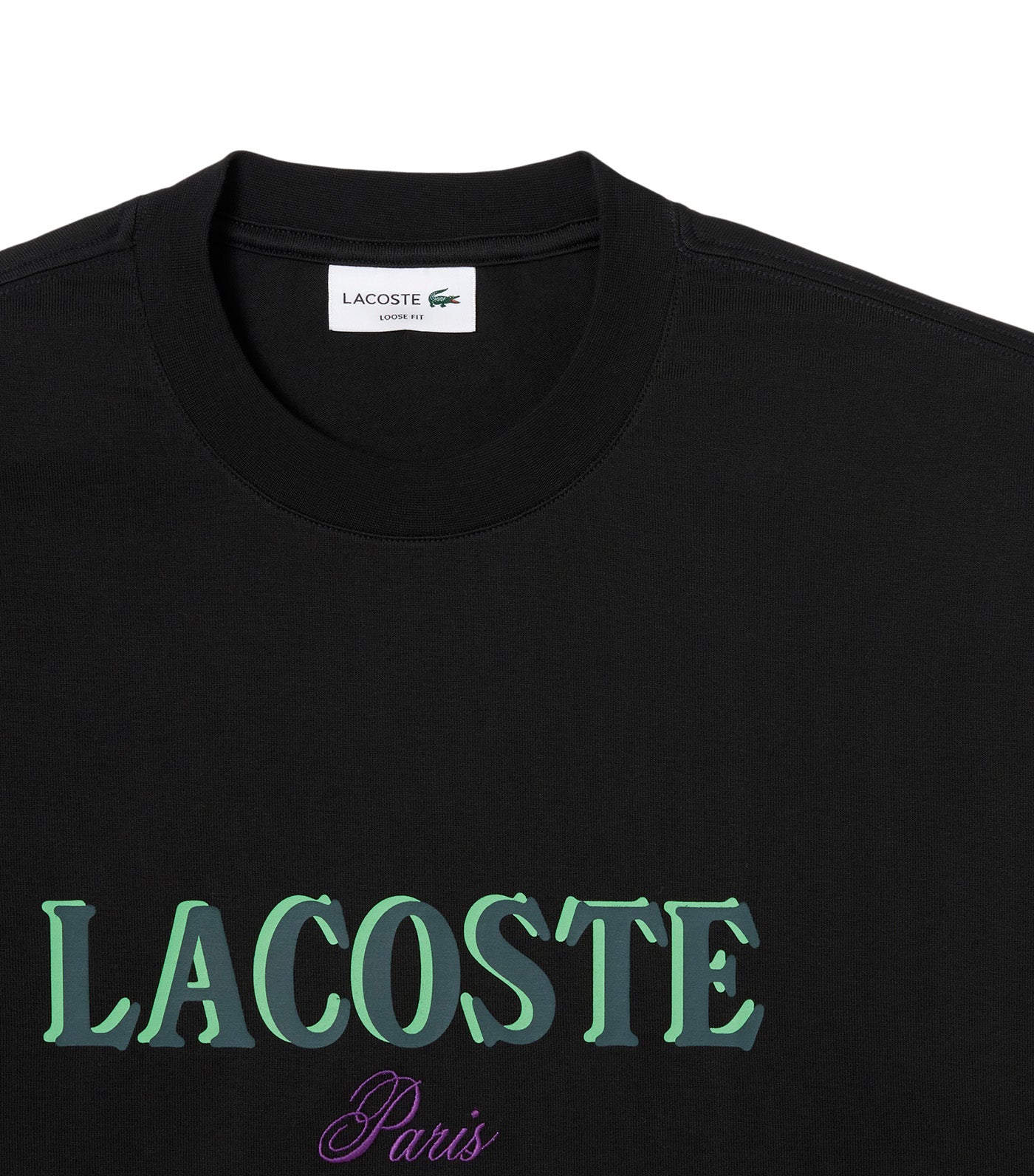 Lacoste Loose Fit Printed Jersey T-Shirt Black