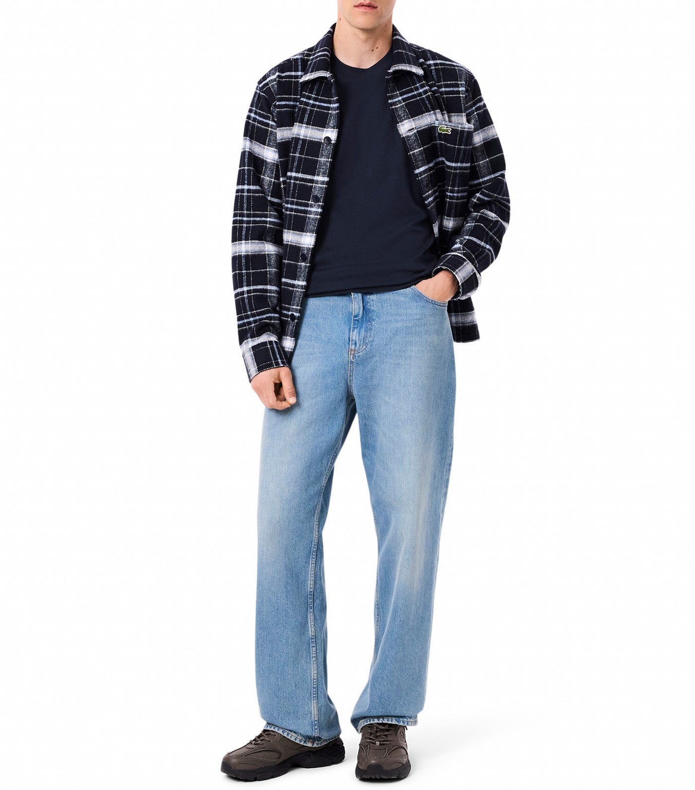 Lacoste Embroidered Signature T-Shirt Navy Blue