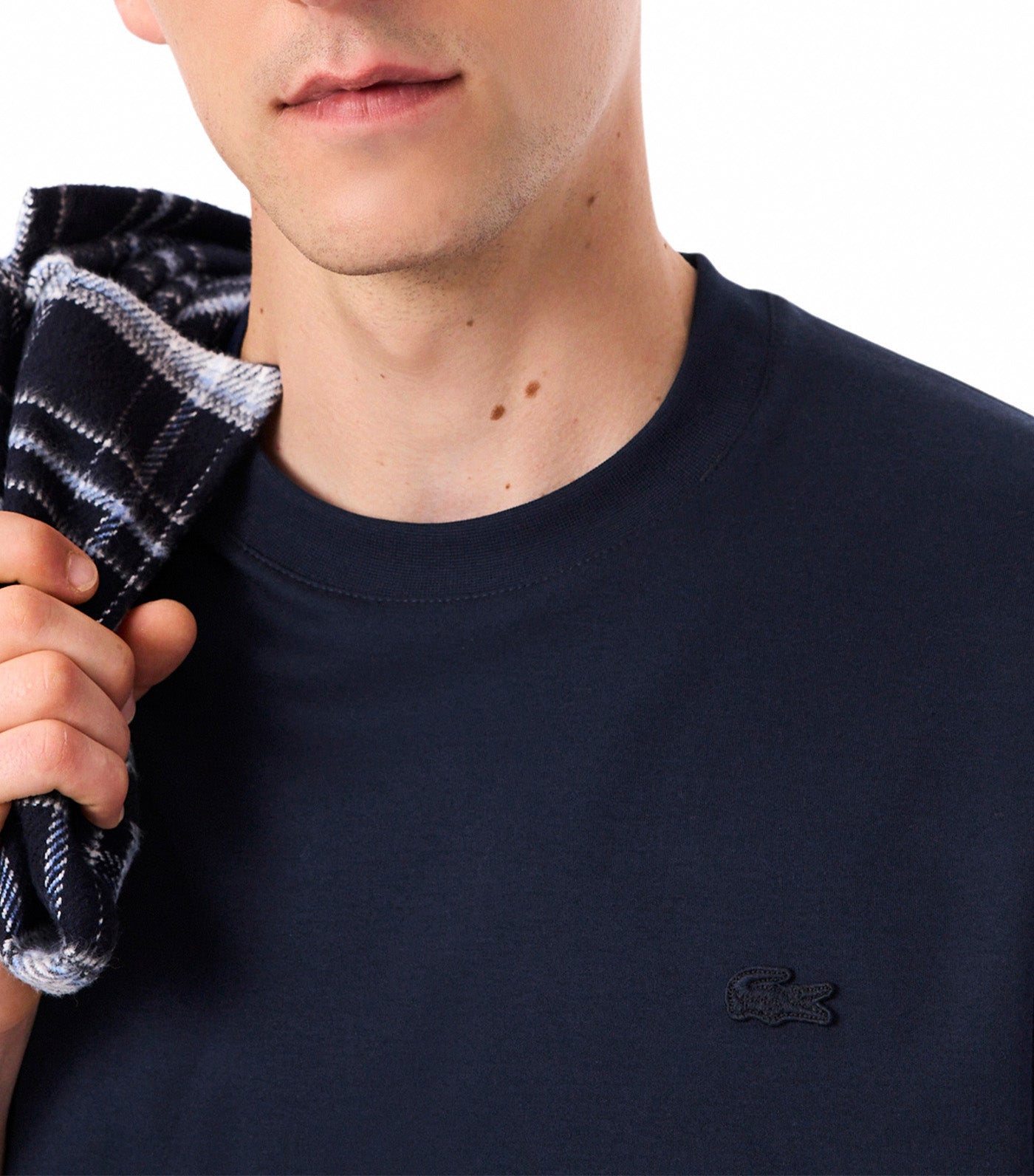 Lacoste Embroidered Signature T-Shirt Navy Blue