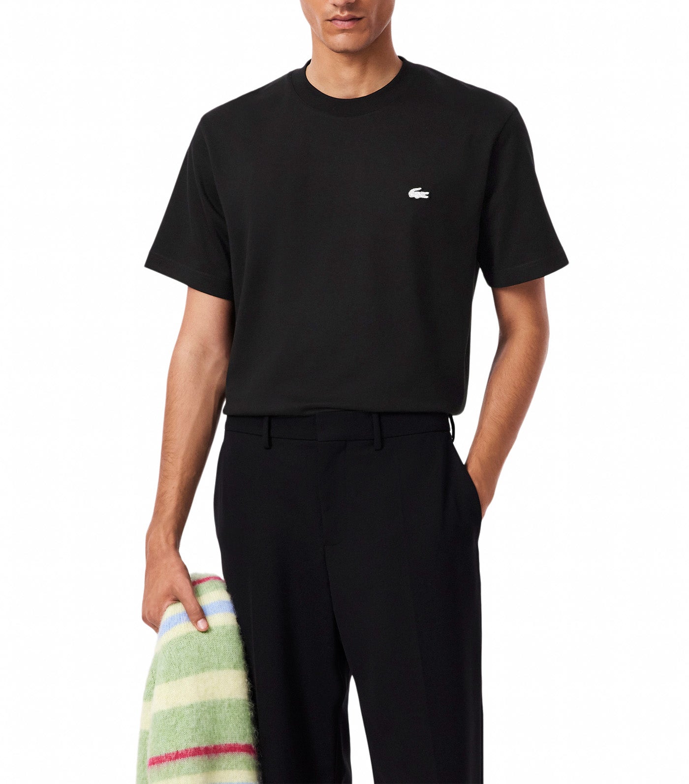 Diamanté Crocodile Cotton T-Shirt Black