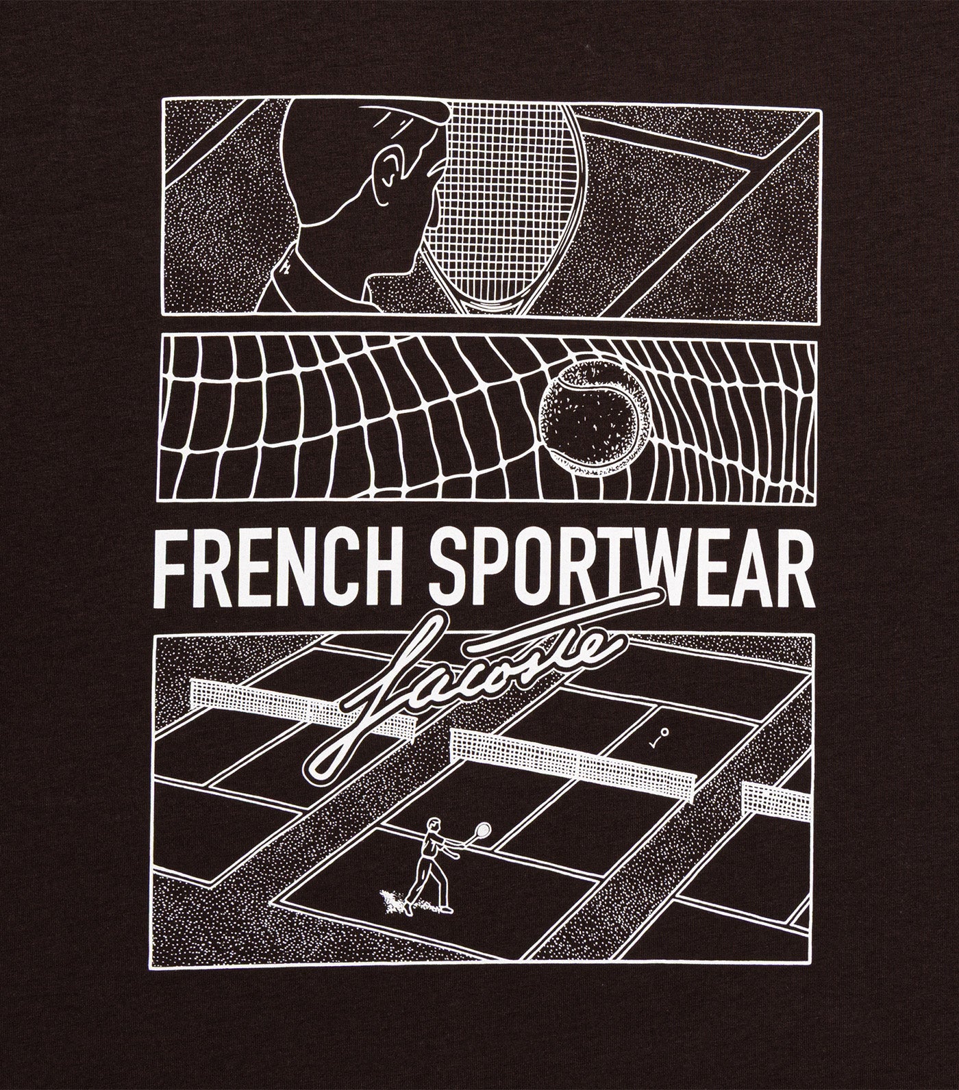 Tennis Court Print Cotton T-Shirt