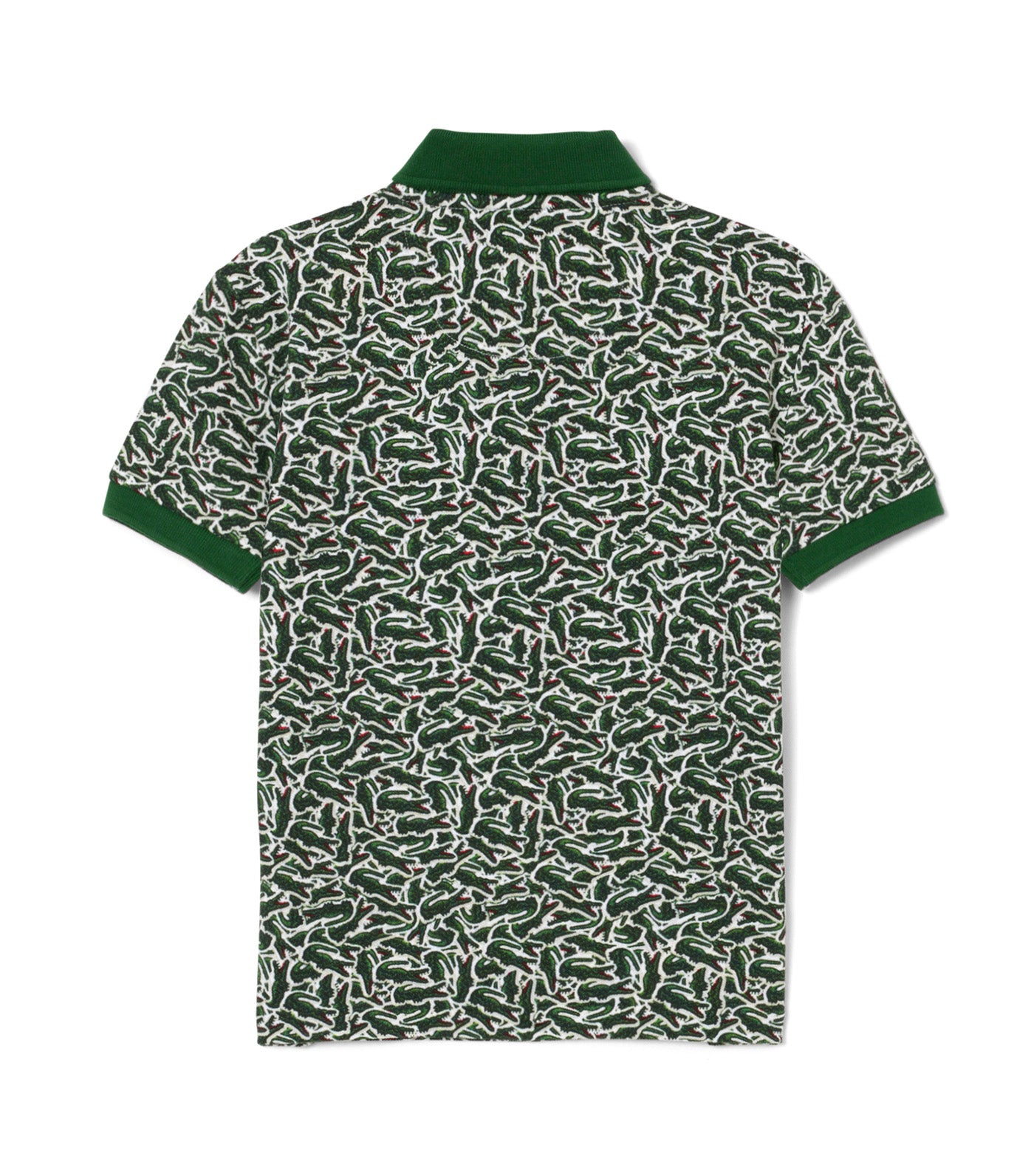 Crocodile Print Piqué Polo Shirt Green