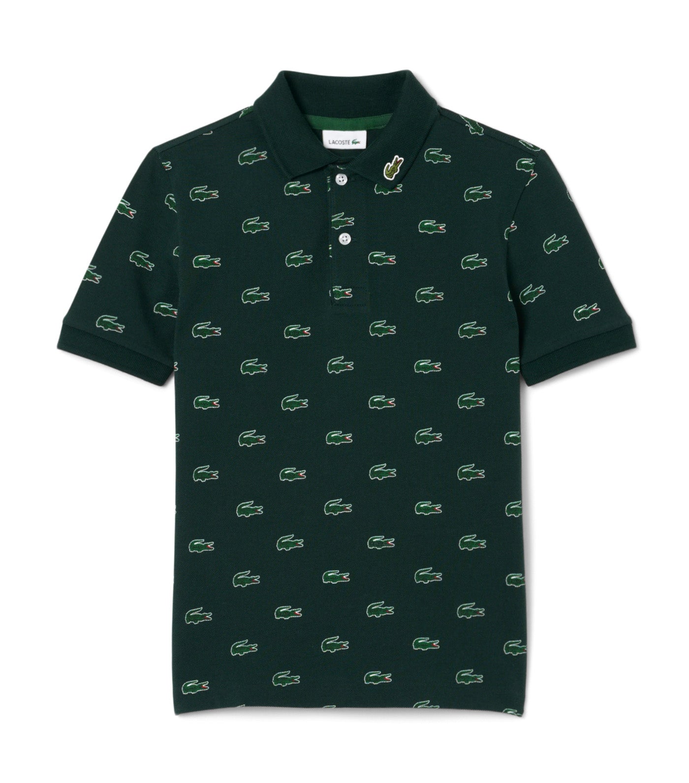Printed Petit Piqué Polo Shirt Sinople