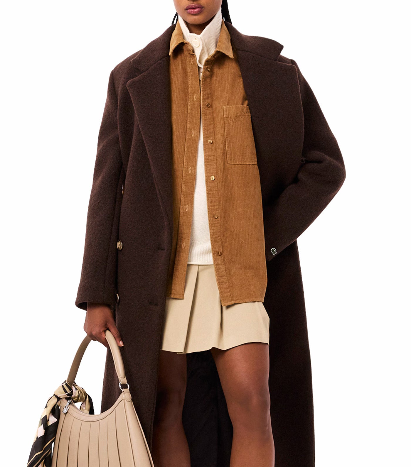 Lacoste Oversized Corduroy Overshirt Date Brown