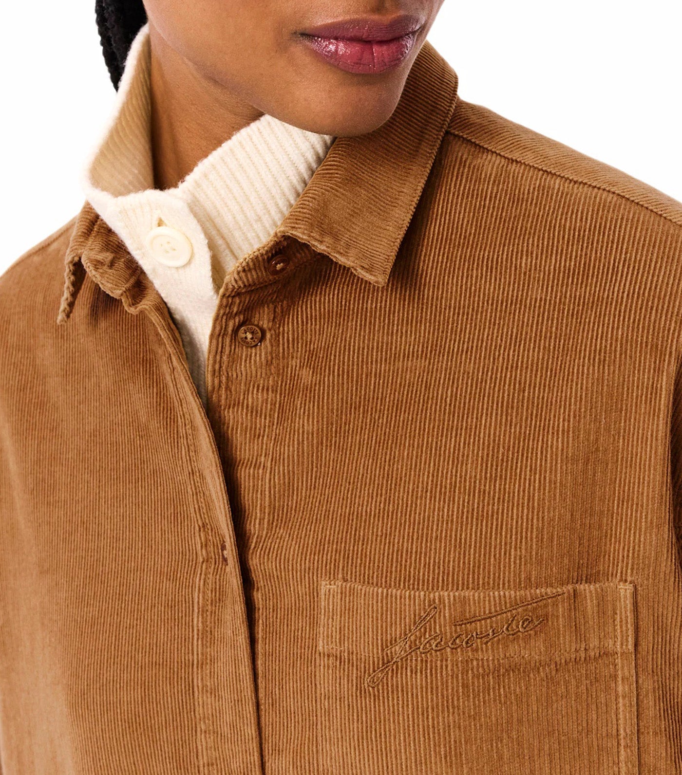 Lacoste Oversized Corduroy Overshirt Date Brown